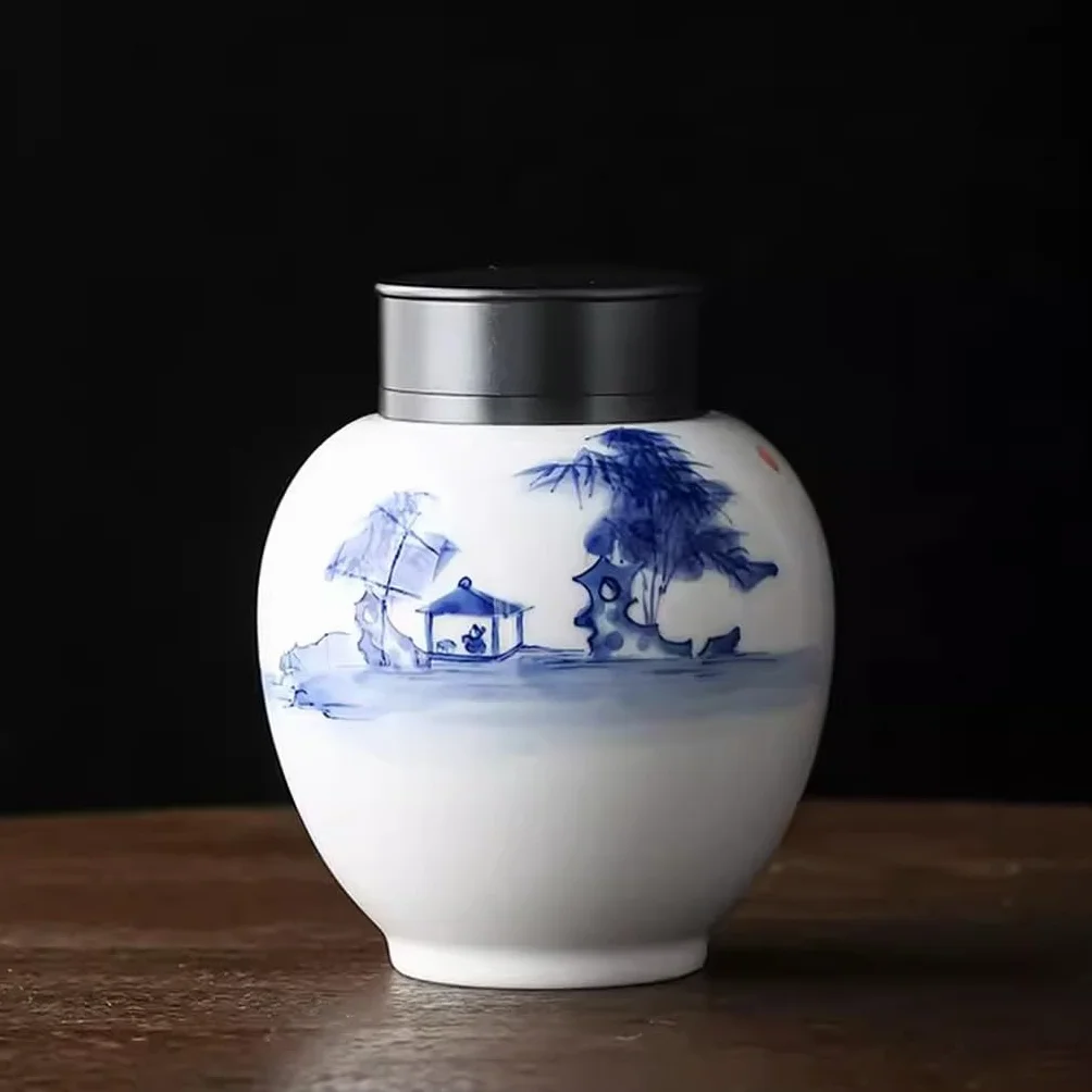 TEESONG Słoiki na herbatę kreatywne ceramiczne puszki na herbatę, domowe pu'er czarna herbata, magazyn zielonej herbaty puszki na herbatę, zamknięte puszki pojemniki do przechowywania herbaty z