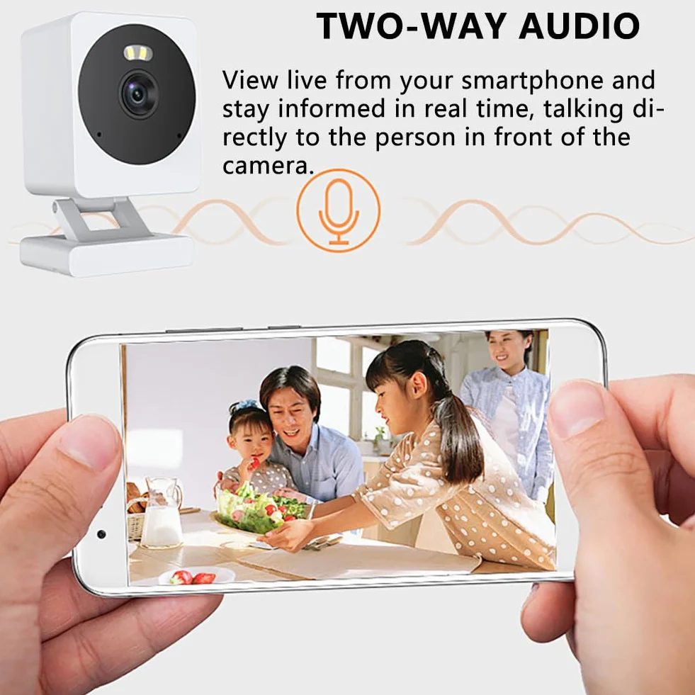Tuya Smart 2K WiFi kamera nadzorująca zewnętrzna z noktowizorem kolor, czujnikiem ruchu PIR i kartą pamięci 64G