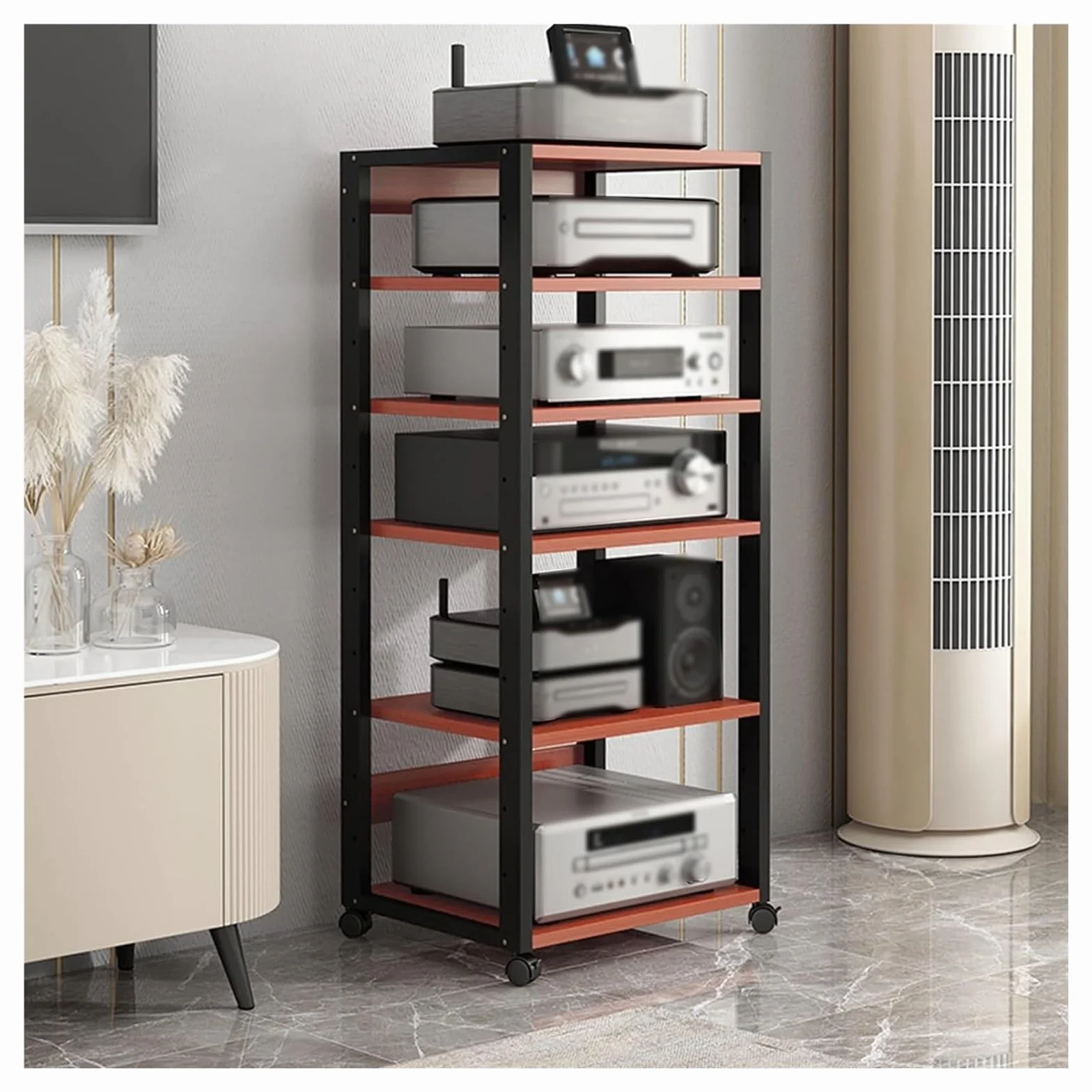5/6/7-poziomowa szafka stereo audio do salonu, biura kina domowego ruchomy stojak wideo wieża stojak na gramofon DVD wzmacniacz głośnikowy konsole do gier uchwyt na gramofon, jednostka do pr