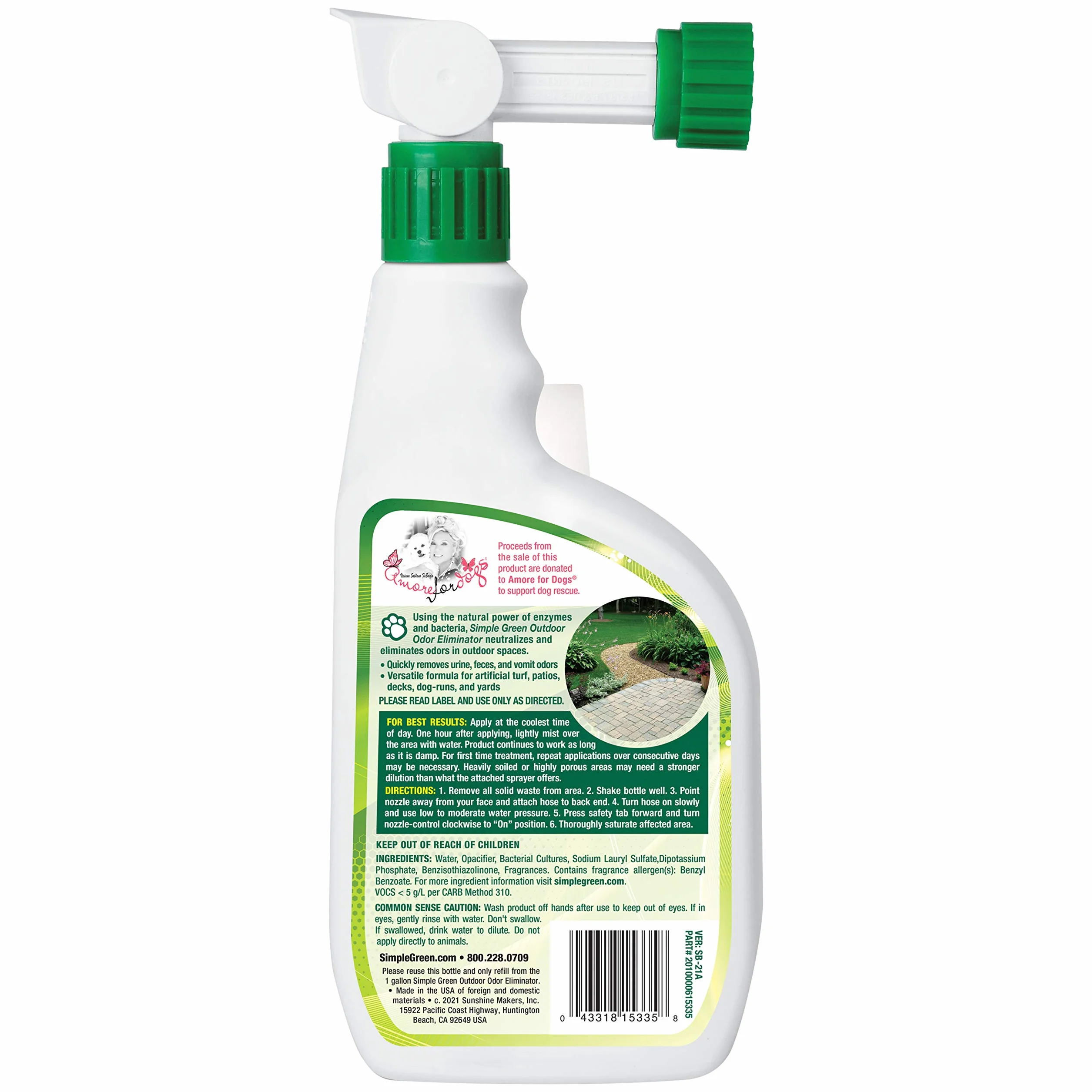 SIMPLE GREEN Eliminator zapachów na zewnątrz dla zwierząt, sztucznej trawy, tarasów 947,2 g