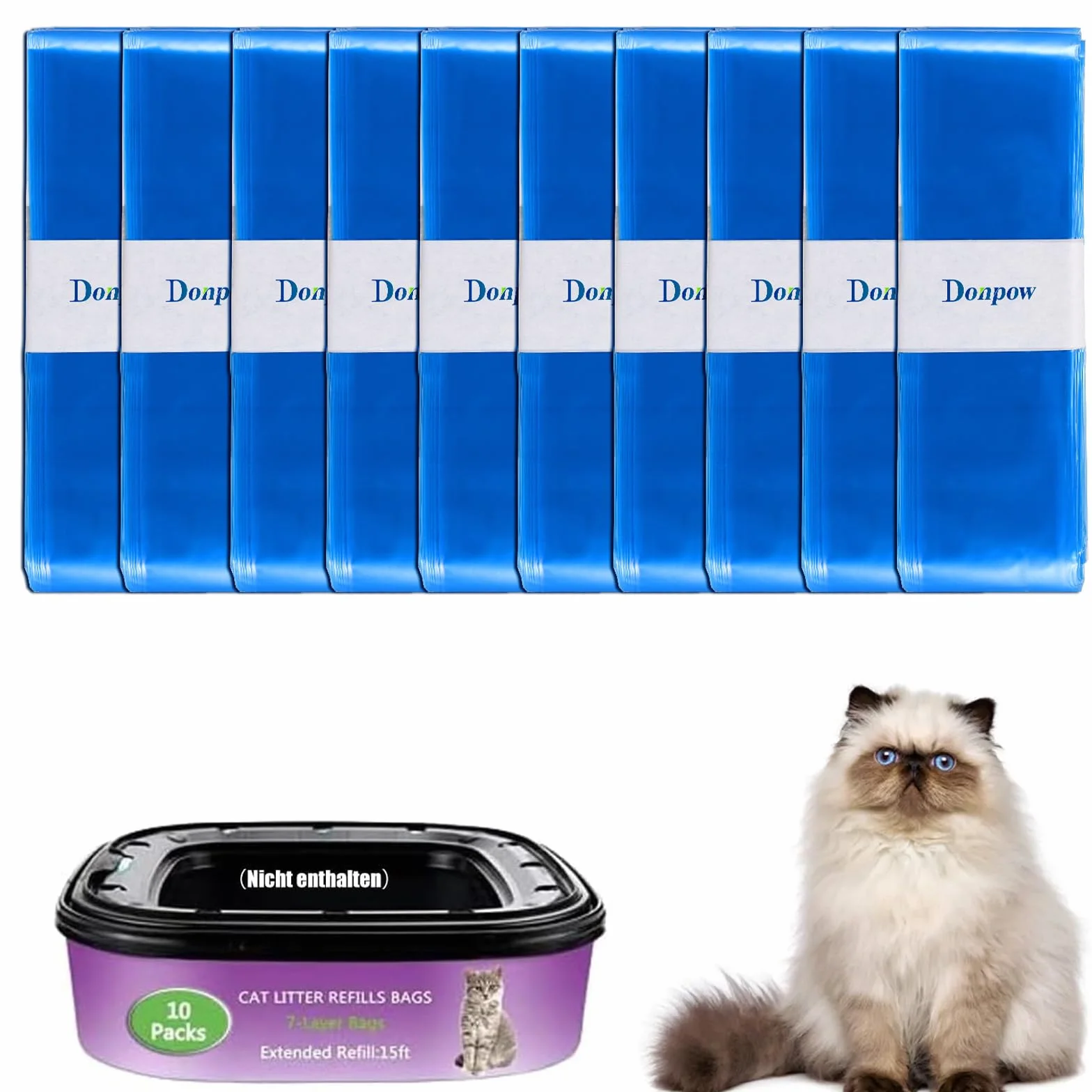 Torba na łóżko dla kota 6,5 m 10 szt. kompatybilna z Litterlocker/Litter Genie
