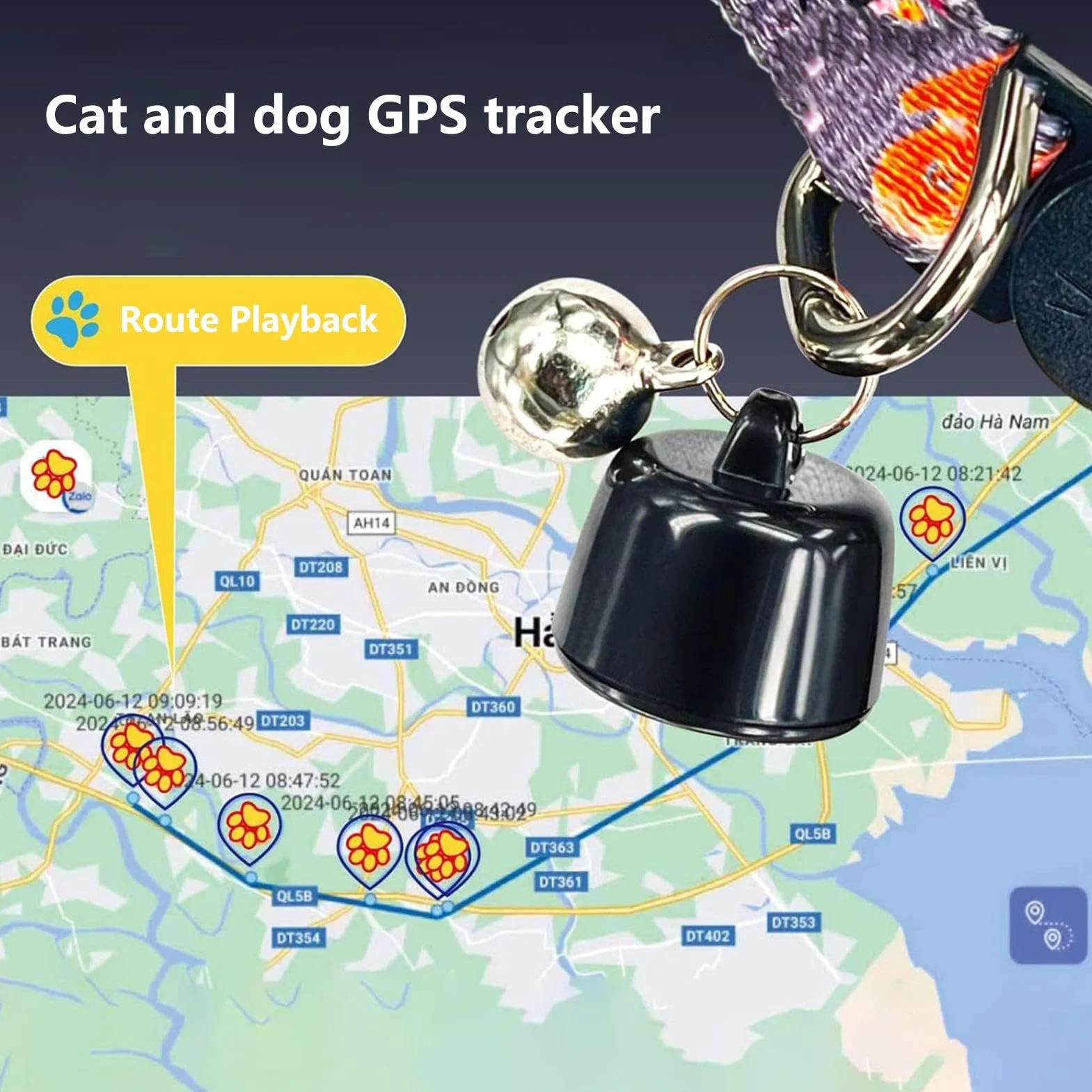 Lokalizator GPS dla psów i kotów, inteligentny przenośny, 1,10 x 0,67 cm