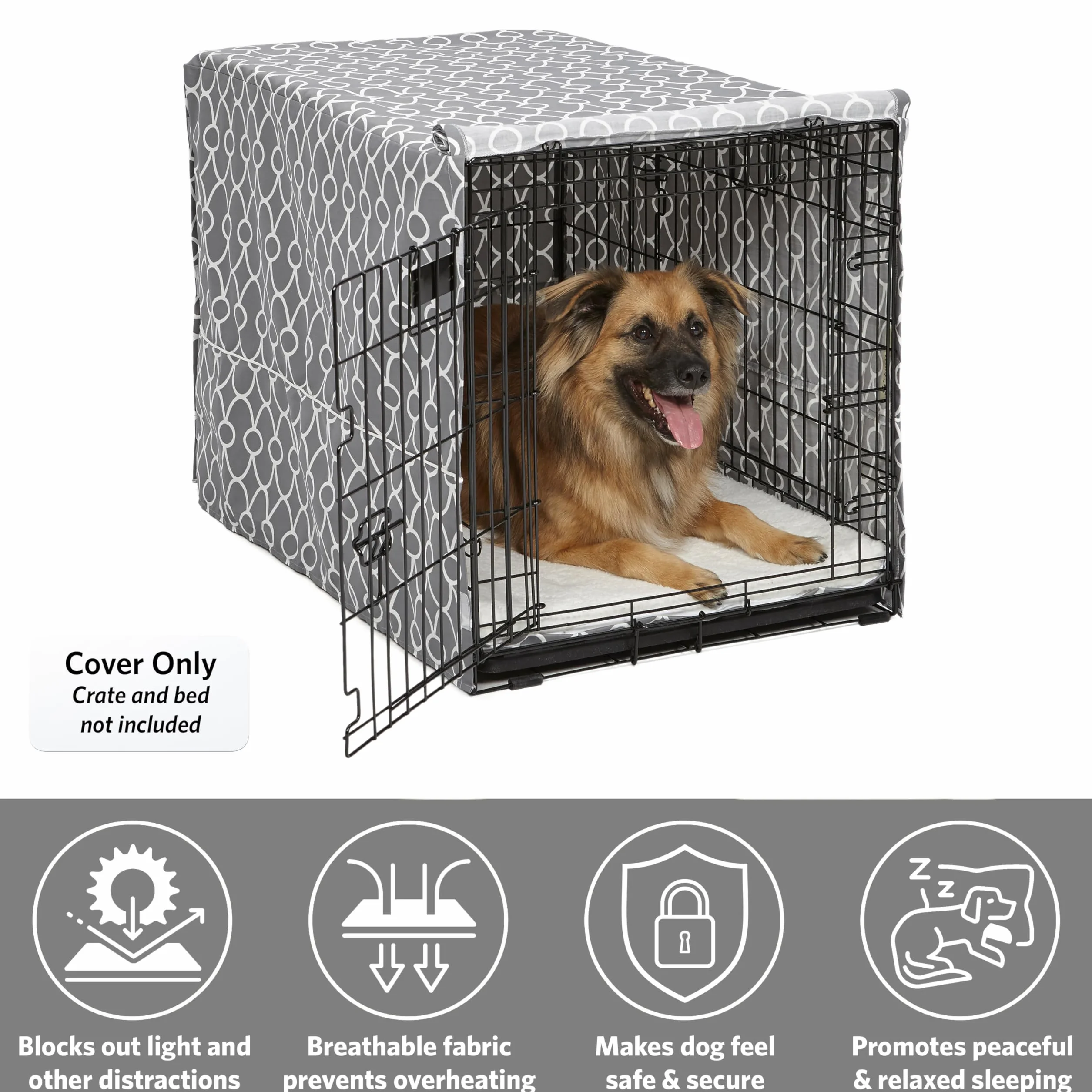 MidWest Homes for Pets Pokrowiec na klatkę dla psa Teflon Fabric Protector maskujący 91,4 cm szary