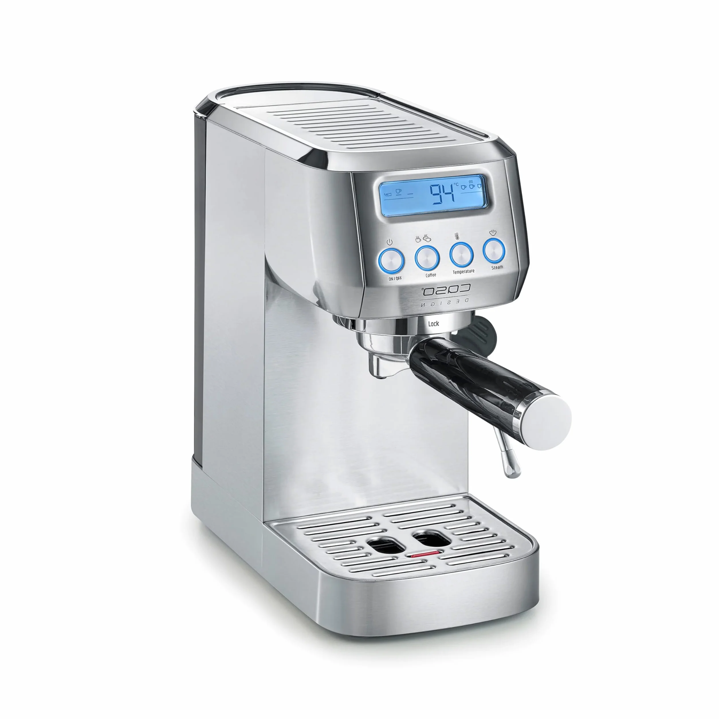 CASO EspressoGourmet Crema – ekspres do kawy z sitkiem, spieniaczem do mleka, espresso, cappuccino, sitko ze stali nierdzewnej, 20 bar, pompa ULKA, ekspres do kawy w proszku, ESE Pads