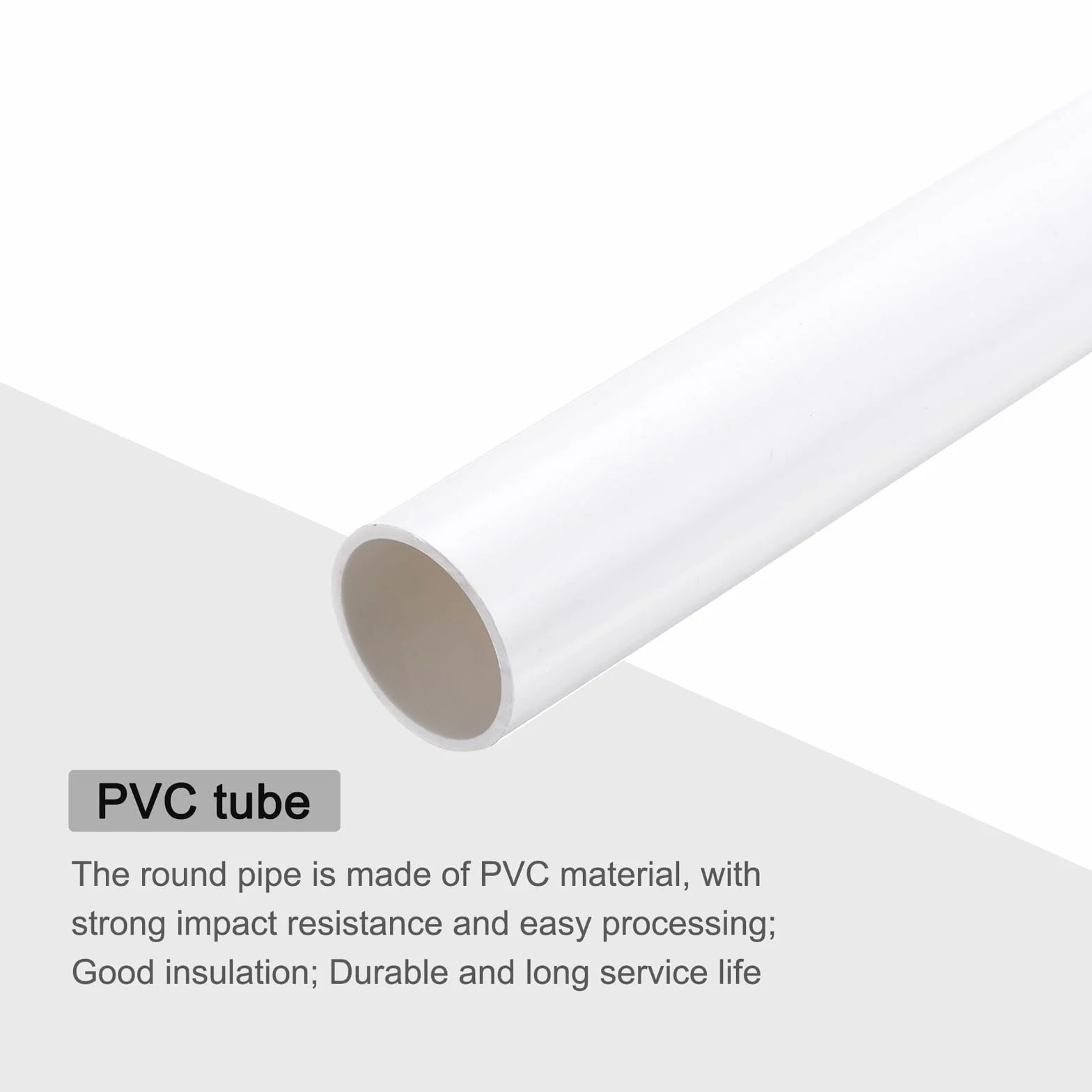 QUARKZMAN Rura PCW, średnica 28,6 mm, długość 300 mm, okrągła rura z tworzywa sztucznego do ogrodu, akwarium, rury wodnej, kanału kablowego, rury wentylacyjnej (biała)