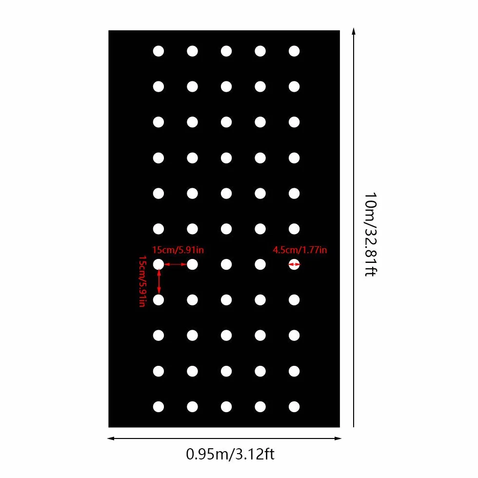 Keyohome Włóknina przeciw chwastom 10 x 0,95 m, filc geowłóknina ogrodowa z otworami do sadzenia, oddychająca membrana PE Anti UV, folia z tworzywa sztucznego do ogrodu warzywnego i roślin