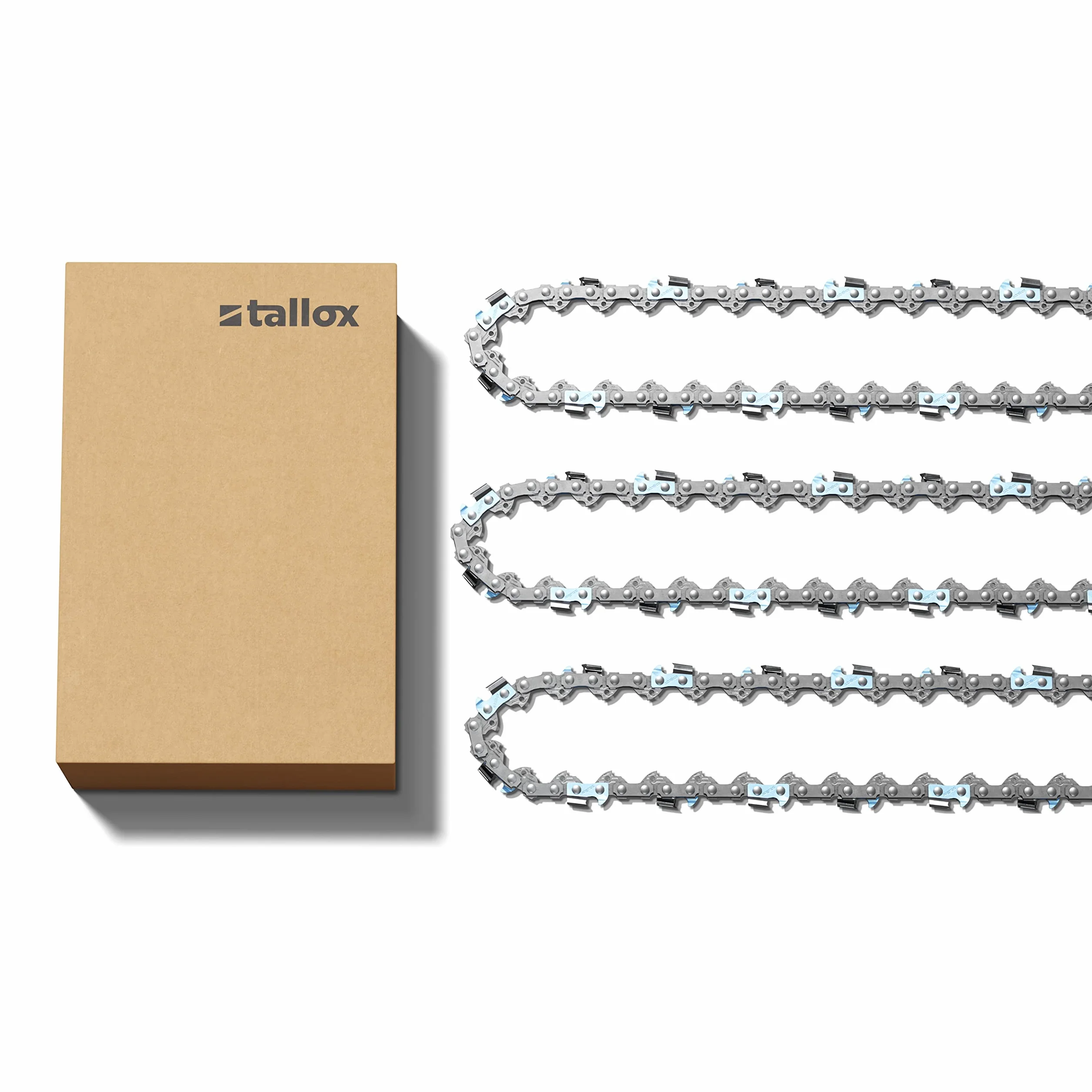 Tallox 3 łańcuchy do piły 3/8'', 1,1 mm, 52 TG, 35 cm, miecz kompatybilny z Oregon Makita Bosch