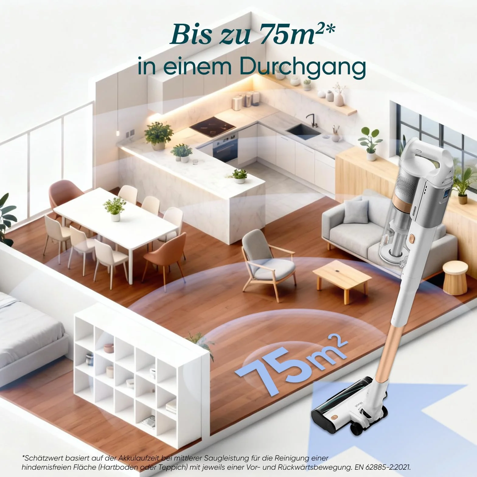 Levoit - Odkurzacz akumulatorowy – czas pracy do 75 m² – bezprzewodowy odkurzacz – 4 w 1 – 99,9% wydajności filtra – ochrona przed splątaniem – do sierści zwierząt/dywanów/twardych podłóg/samochodów