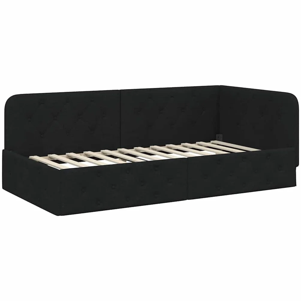 Metalowa malowana proszkowo do sypialni 140x200 czarny | Rama łóżka metalowa 140x200 z listwami, wytrzymała rama łóżka do sypialni, malowana proszkowo czarna