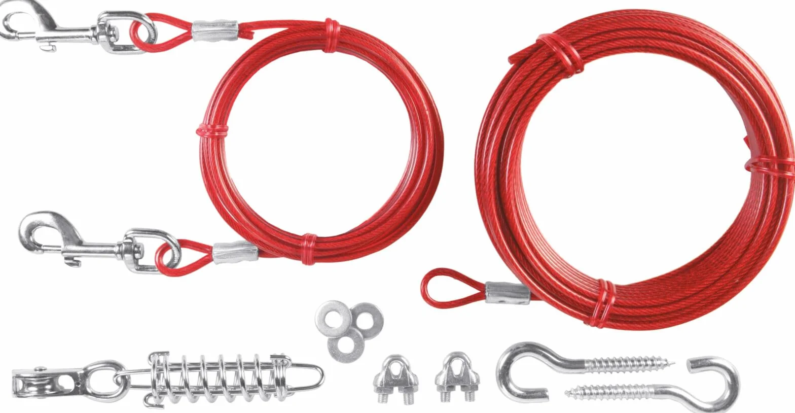 Kabel Trixie 15 m czerwony z wiązaniem na kółkach