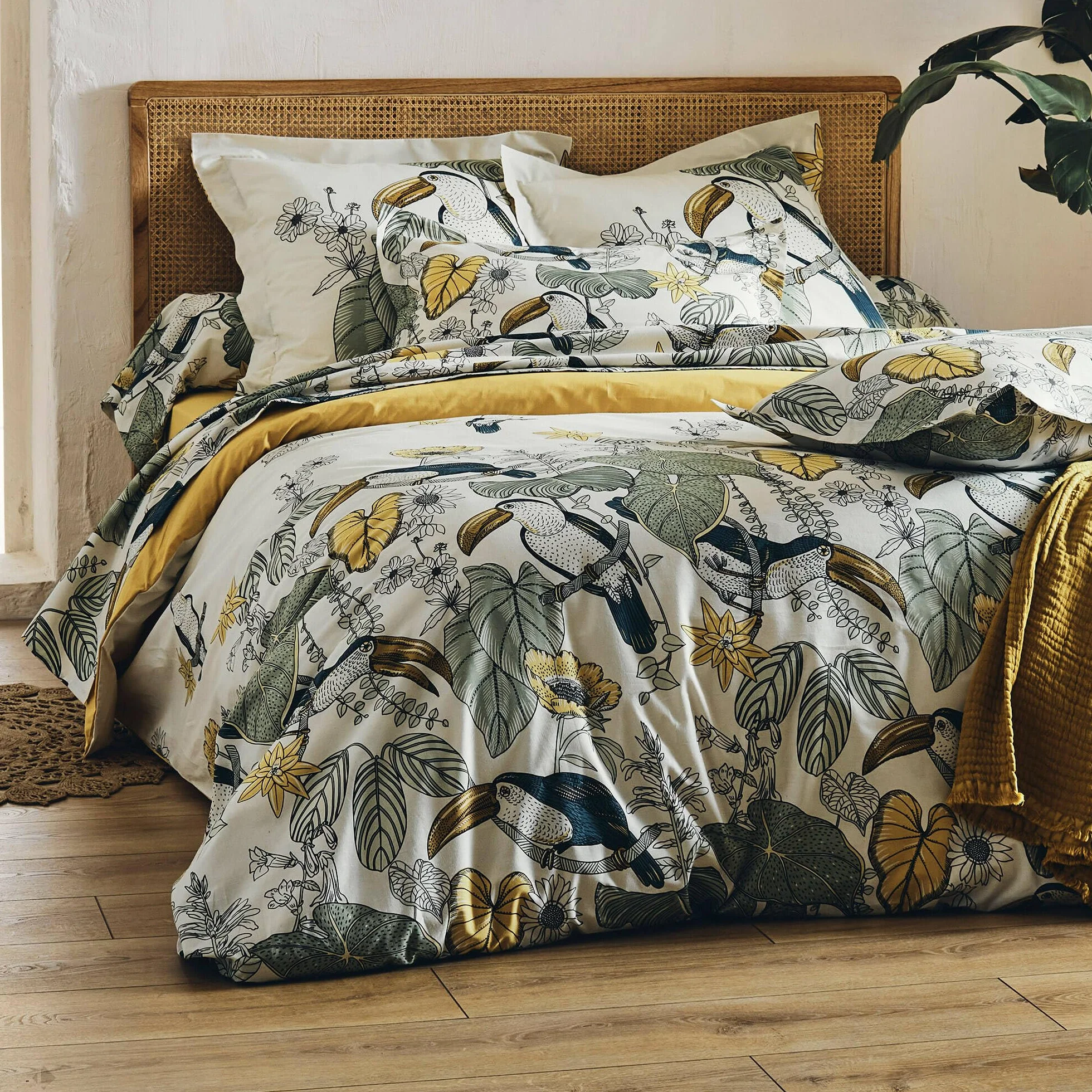 Komplet pościeli 260x240 cm 100% Cotton Toco Green 3 sztuki