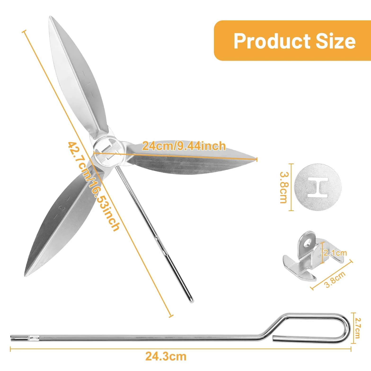 DBREAKS Zestaw 2 zestawów do czyszczenia One-Touch 22-1/2 cala, kompatybilny z akcesoriami do grilla Weber, 7444 Weber Kettle Barbecue Accessories, Weber Barbecue Accessories