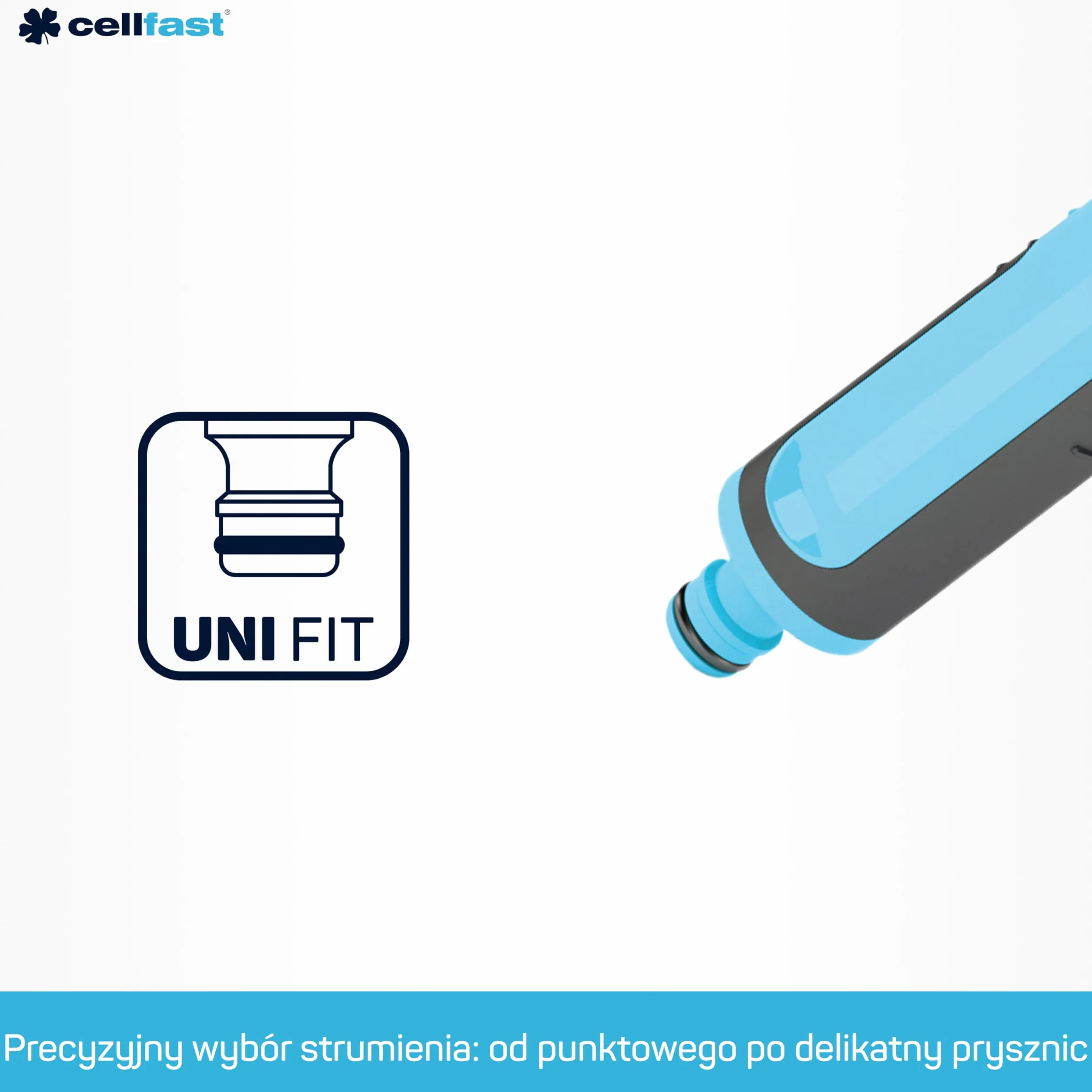 CELLFAST Zraszacz Pistoletowy Wielofunkcyjny Zraszacz Ogrodowy Do Trawnika Kwiatów Roślin System Safetouch ENERGO
