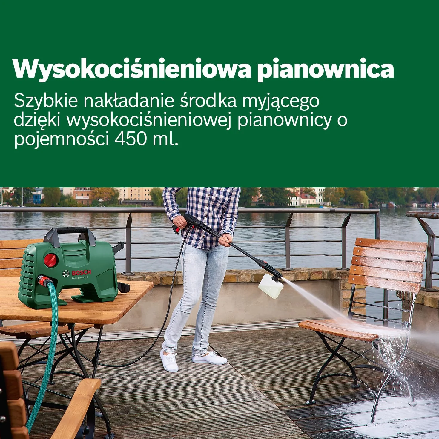 Bosch Home and Garden Easyaquatak 120 Premium Kit Myjka Ciśnieniowa, Zielony/Czarny, ‎40 x 20 x 37,5 cm; 4 kg