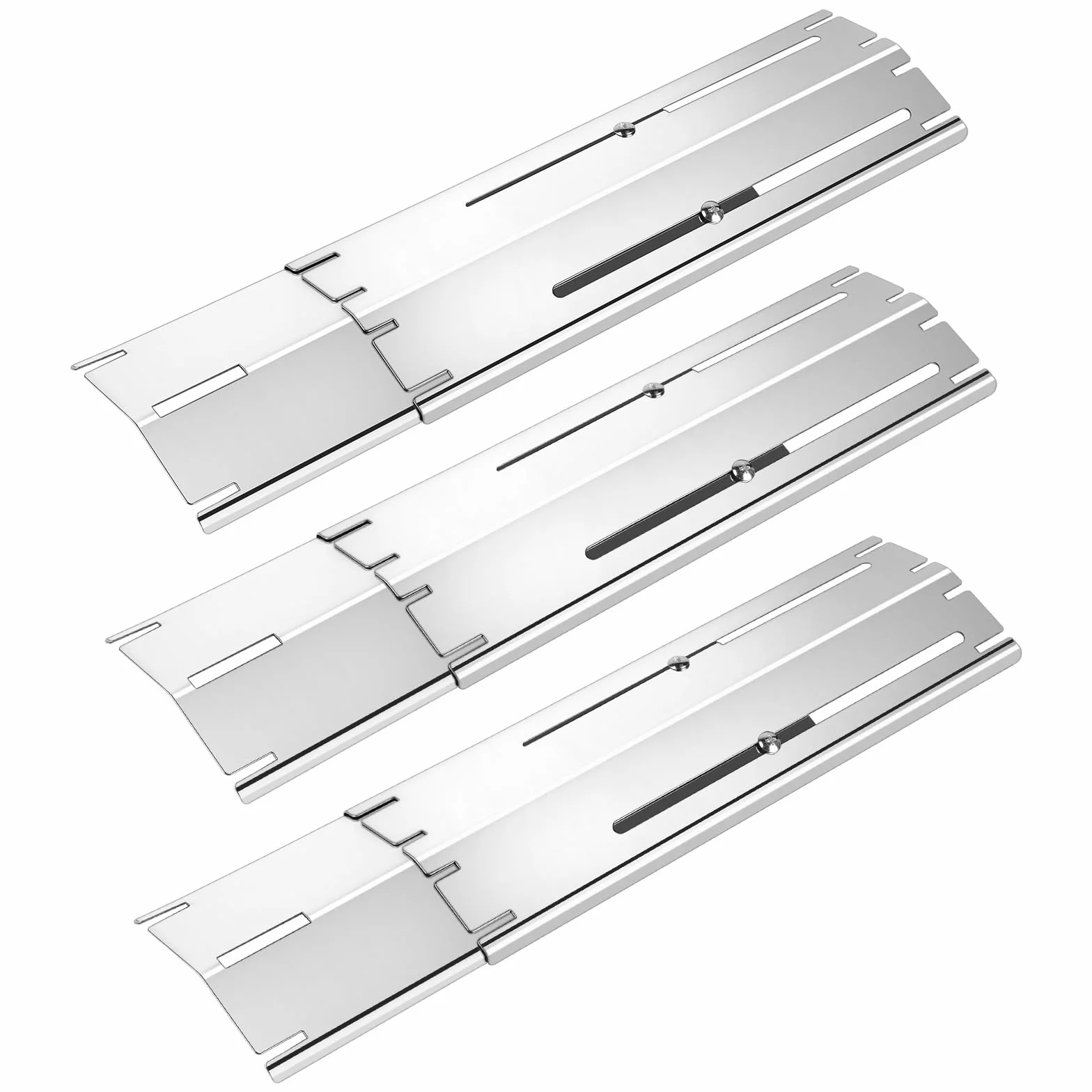 SWAWIS 3-częściowy zestaw 29,8 cm do 53,3 cm, osłona palnika, grill gazowy, płyta grzewcza, części zamienne, rozdzielacz płomienia ze stali nierdzewnej 430, regulowana osłona termiczna do Landmann