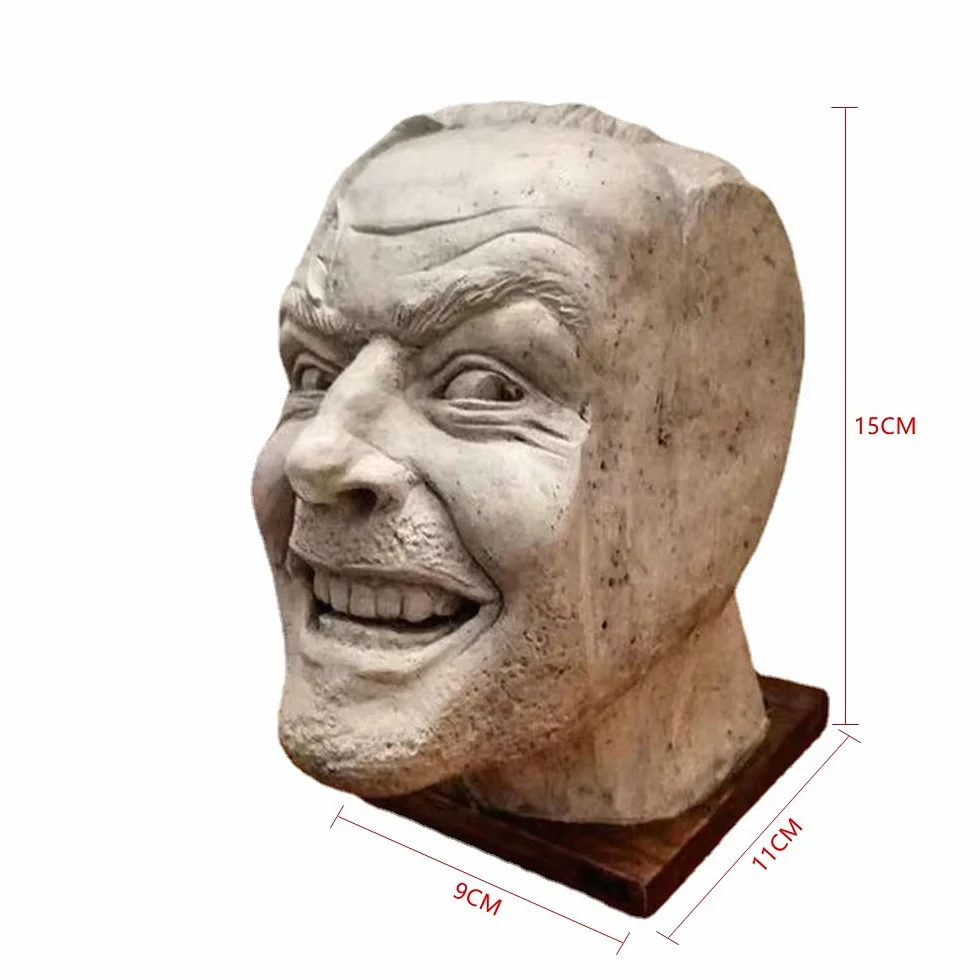 MBLUE Rzeźba lśniącej biblioteki podpórki do książek Here's Johnny Rzeźba Żywica Pulpit Ornament Półka na książki Zabawny ornament