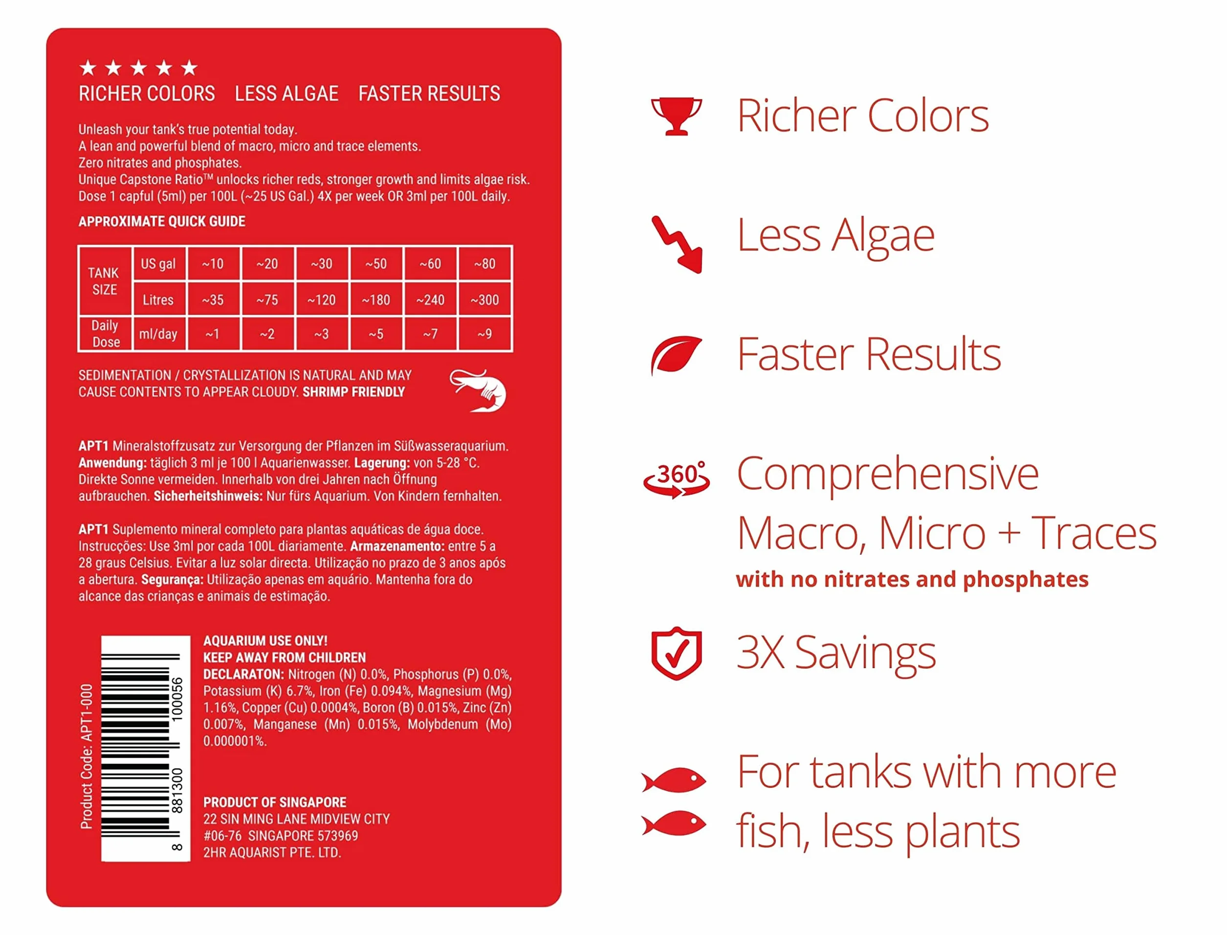 2Hr Aquarist APT 1 Nawóz do Roślin Akwariowych 500ml