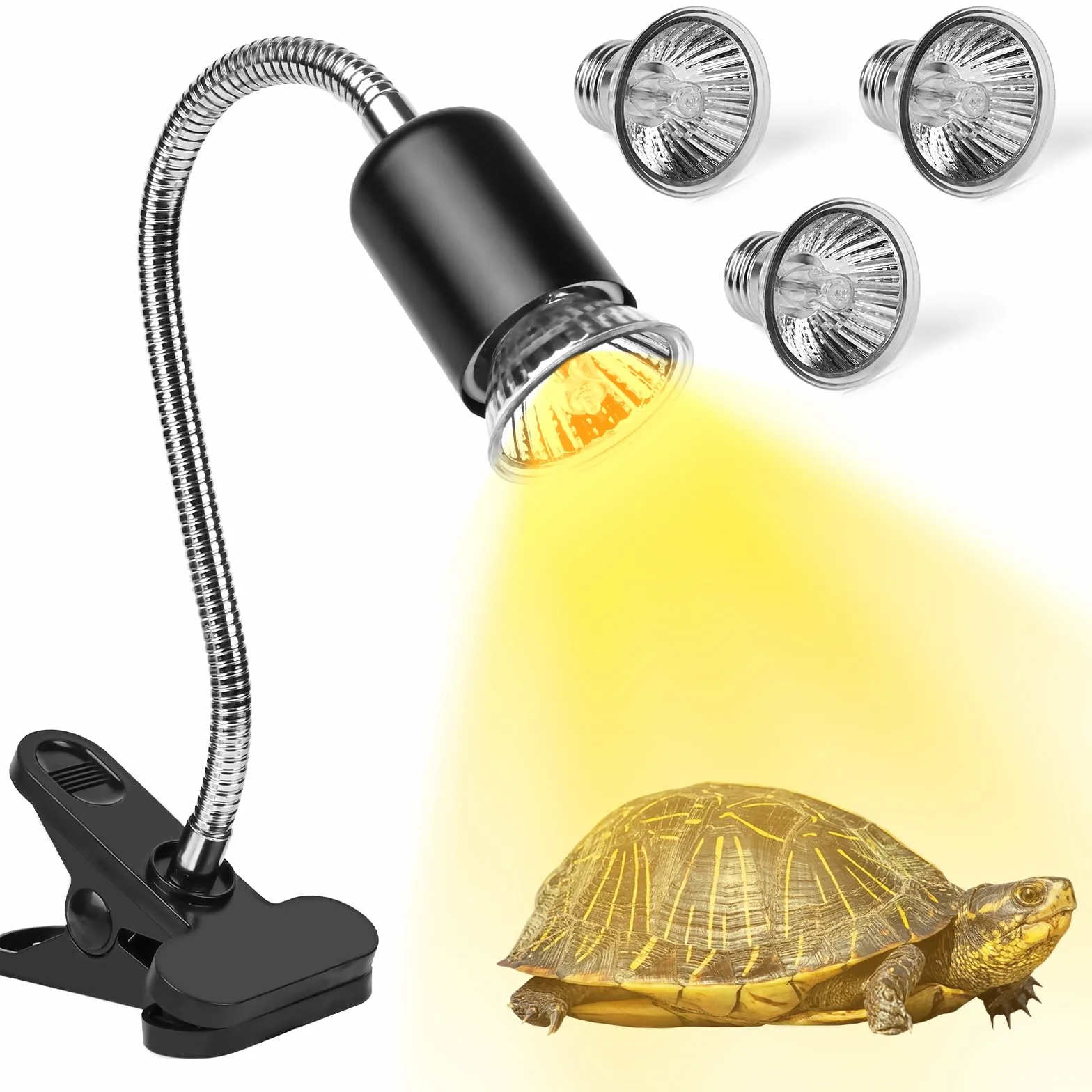 Weinsamkeit Lampa grzewcza dla gadów UVA UVB 360° z wężem i zegarem 2 żarówki
