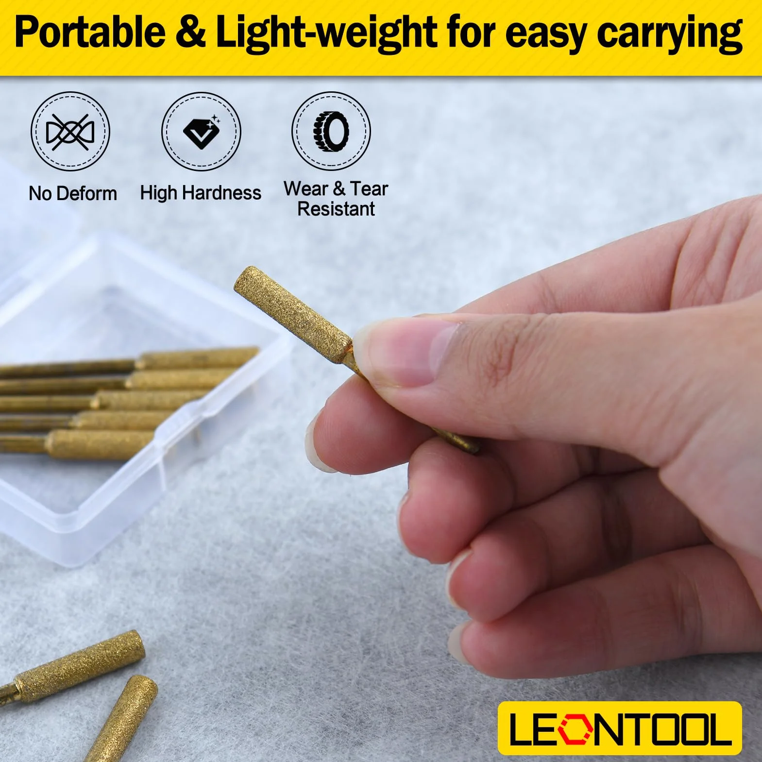 LEONTOOL 8 szt. o wysokiej twardości diamentowa ostrzałka do ostrzenia wiertła 3/16 "4,8 mm tytanowa platerowana szlifierka pilnik narzędzie do polerowania z 1/8" trzonek pilnik do piły łańcuchowej do