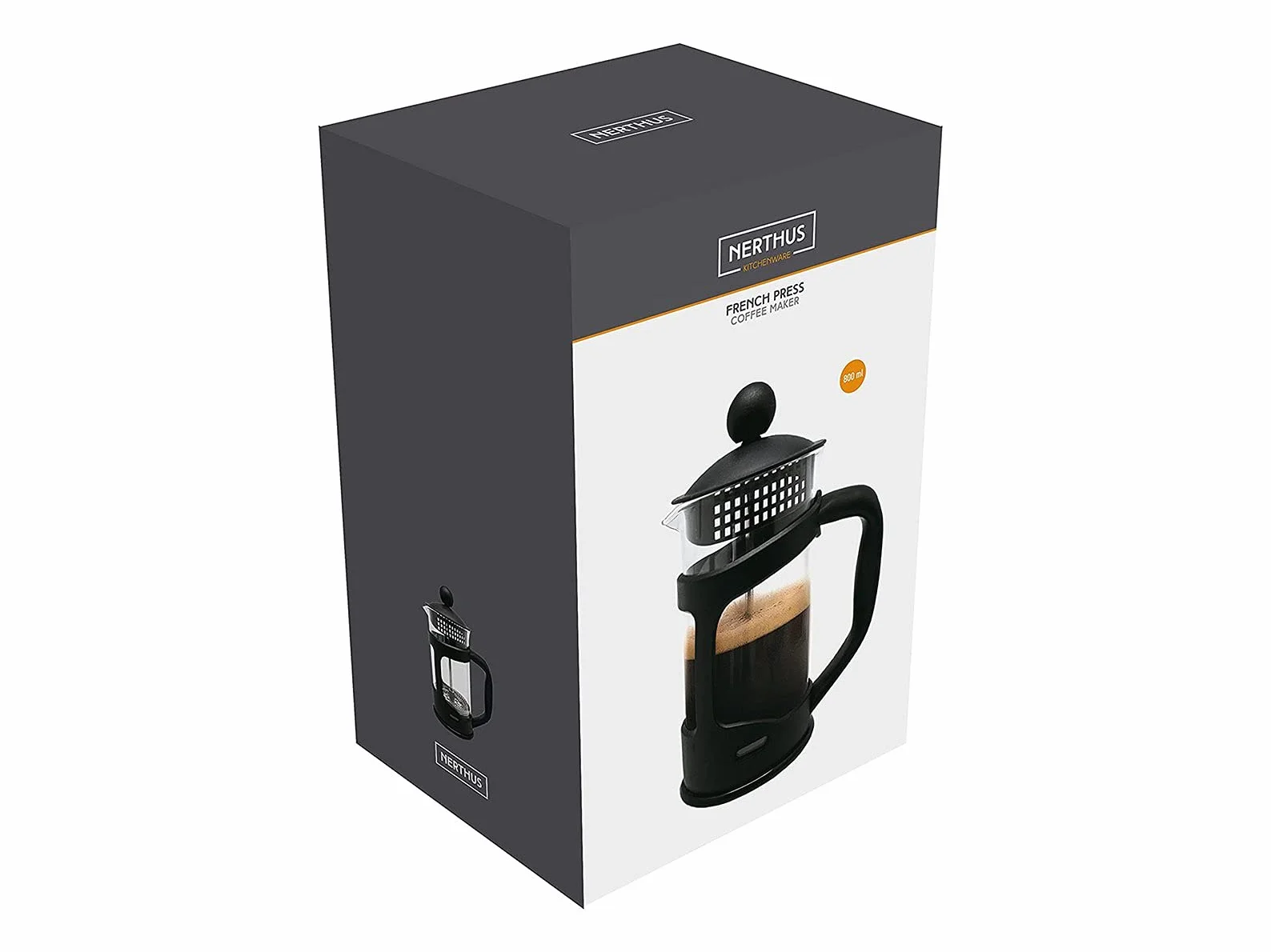 Nerthus FIH 319 french press 350 ml zaparzacz do kawy tłokowy szkło borokrzemowe