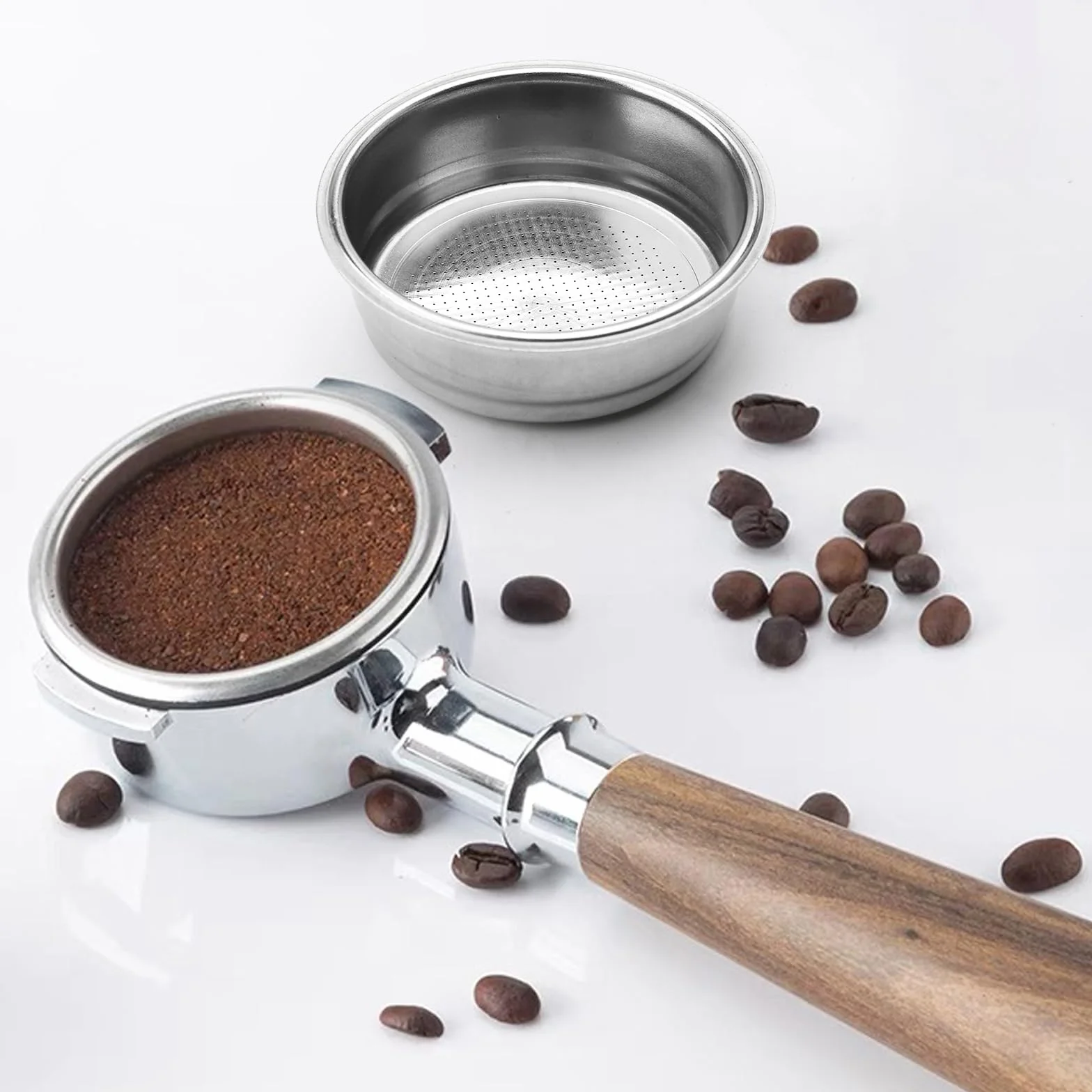 Sitko do kawy 51 mm, ze stali nierdzewnej, sitko do espresso, sitko filtrujące, filtr do kawy, kompatybilne z Delonghi, kosz filtrujący, akcesoria do ekspresu do espresso, 8-10 g (1 filiżanka)