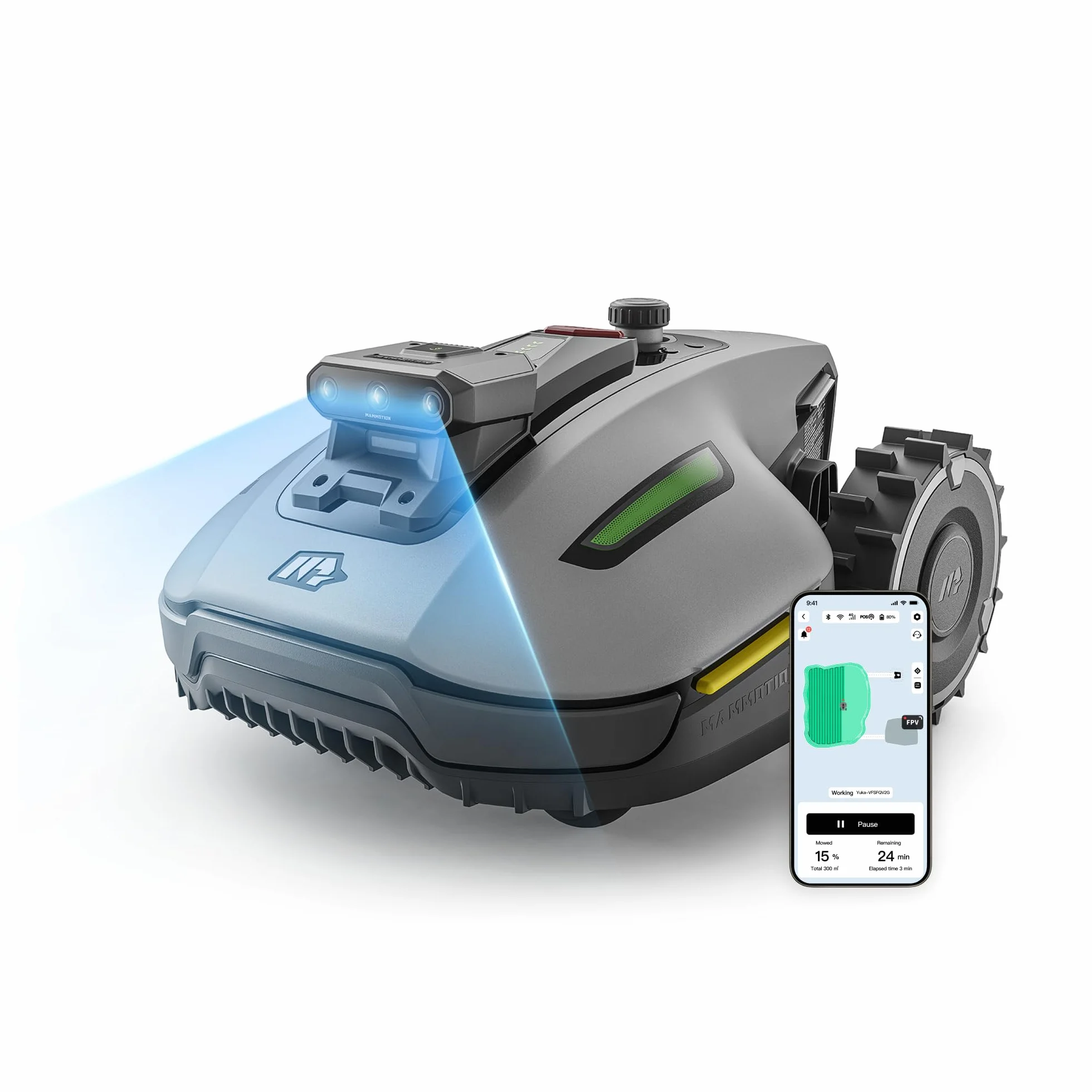 MAMMOTION YUKA mini 2 500 Robot koszący bez przewodu obwodowego, do 500 m², Tri-Cam AI Vision,BRAK RTK, brak przerw w sygnale, automatyczne mapowanie wielu stref, DropMow, ręczna edycja mapy