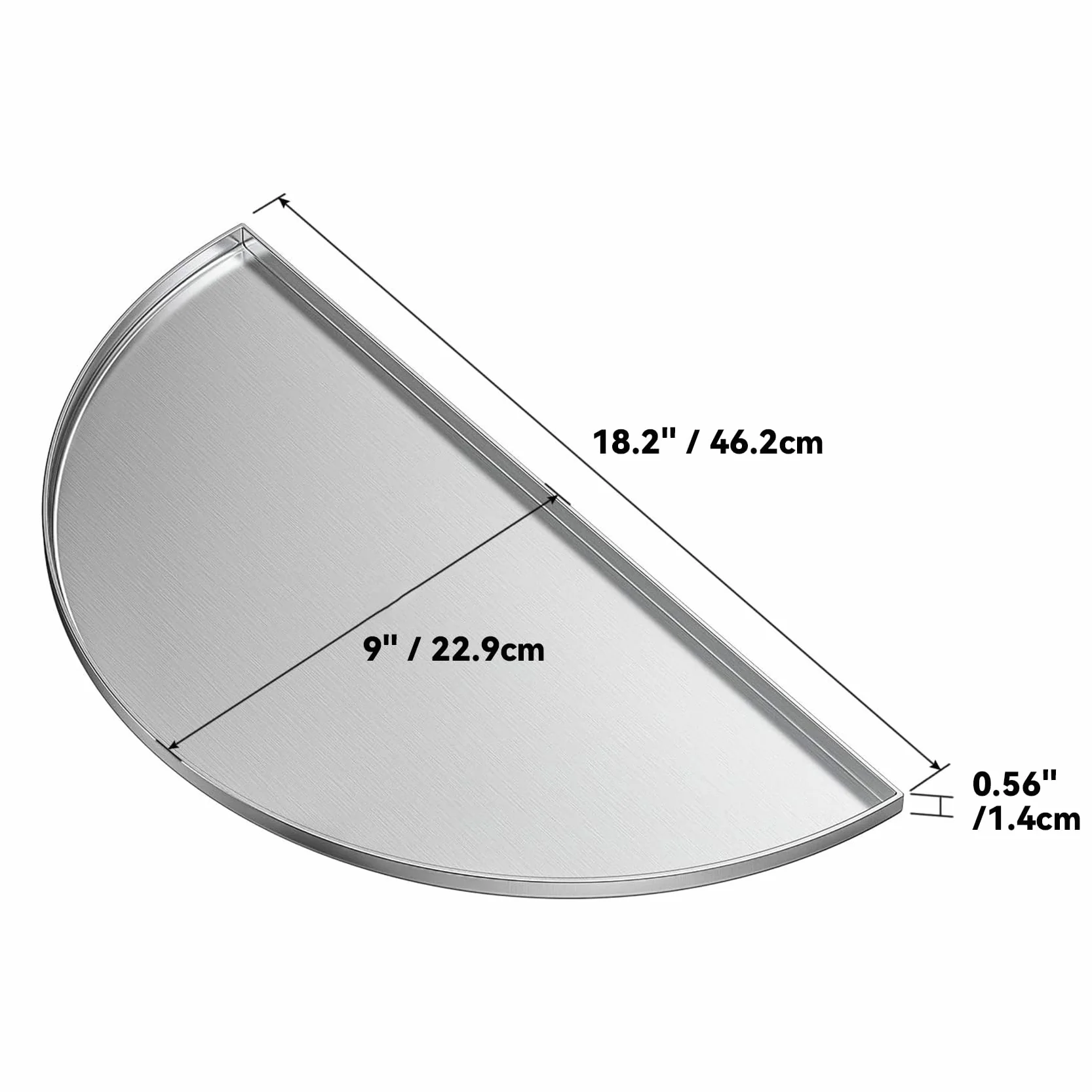 onlyfire Φ46,2 cm półfalowa płyta grillowa ze stali nierdzewnej do grilla gazowego i węglowego, ceramiczna płyta grillowa Kamado Joe i grilla, 46,2 x 22,9 x 1,4 cm