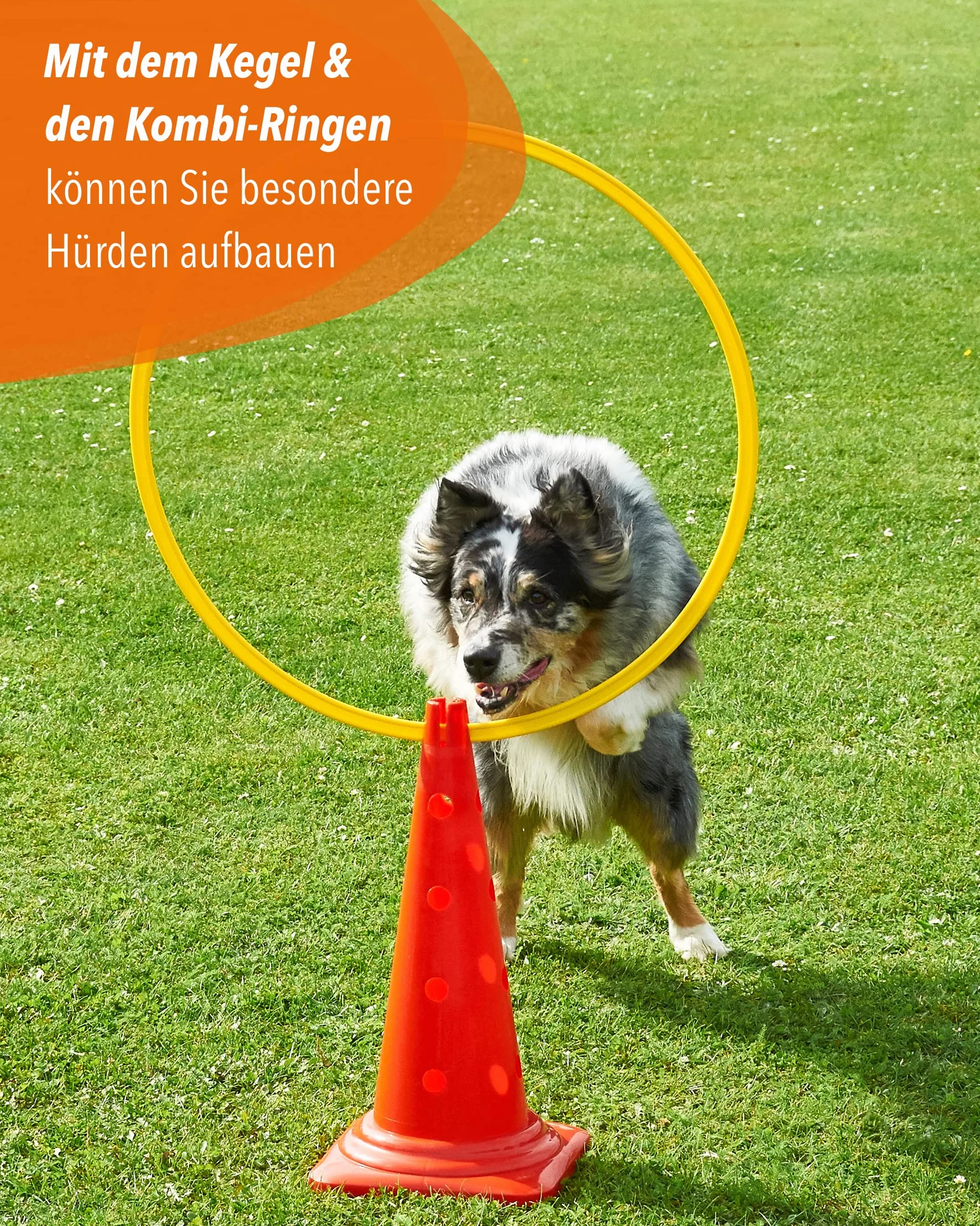 Stożek kombi 50 cm – 4 szt. zestaw do treningu zwinności dla psów, koni i dzieci