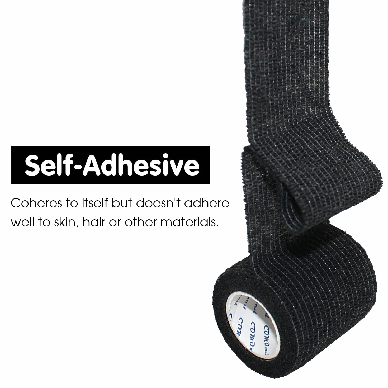 Cohesive Bandage Adhesive Bandaż Rolka Elastyczna Bandaż Włóknina Spójna Athletic Tape Alleray Tested Black 5cm 6 rolek …