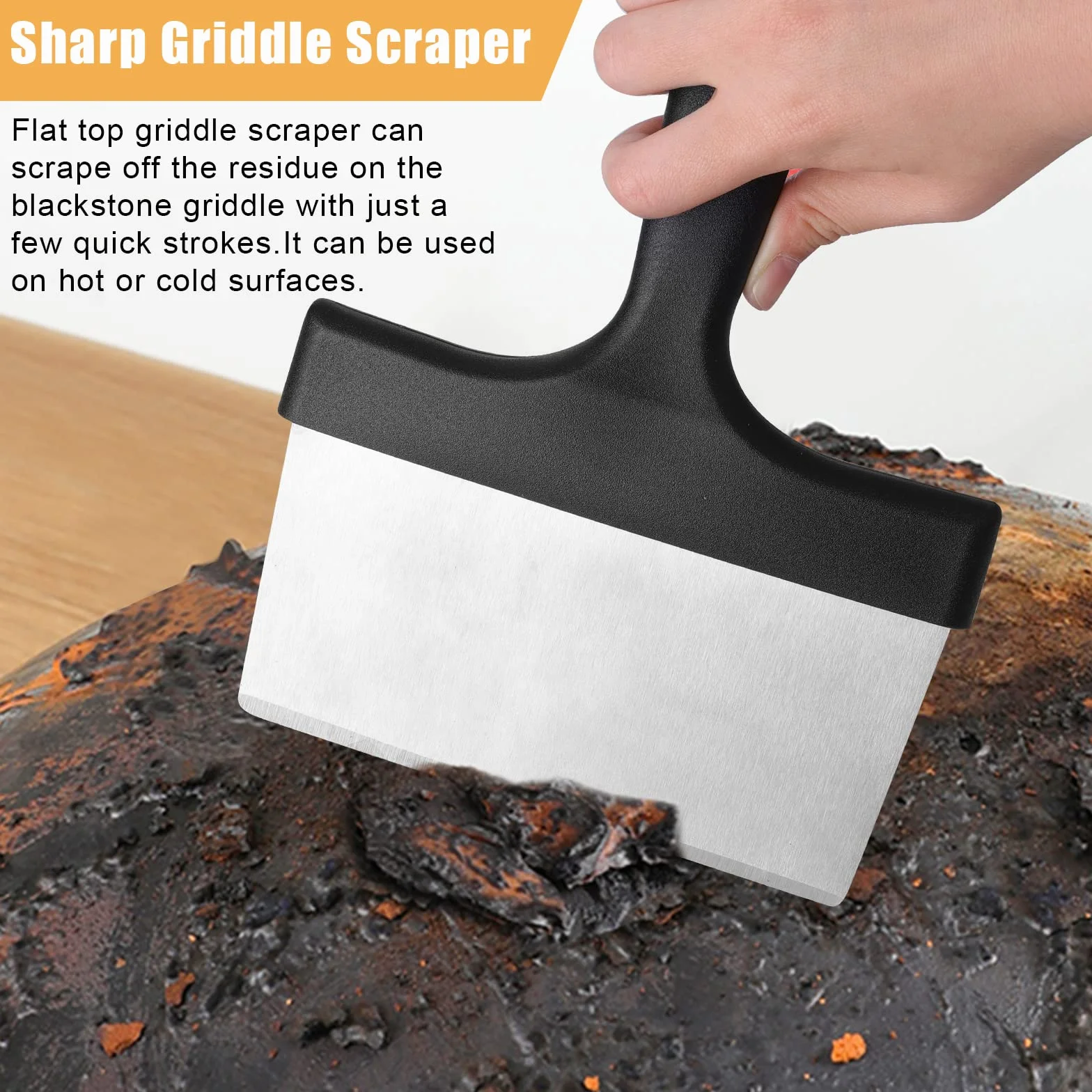 SAVITA Skrobak do Grilla, Skrobak do Grilla ze Stali Nierdzewnej Skrobak do Grilla Metal Skrobak do Grilla z Uchwytem, Grill Scraper Stainless Steel, Skrobak do Grilla, Skrobak do Grilla