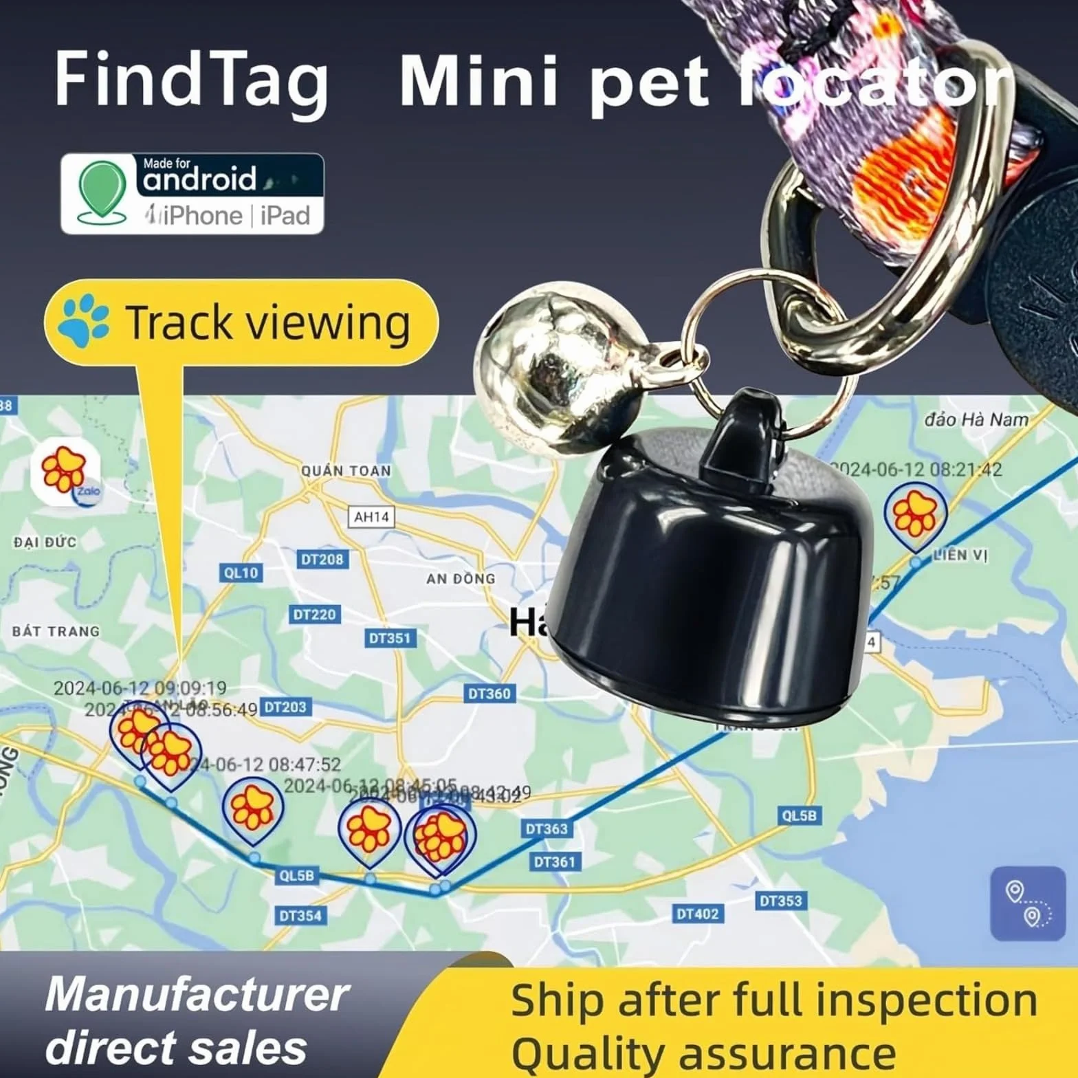 Mini tracker GPS dla kota globalne śledzenie iOS Android inteligentna lokalizacja