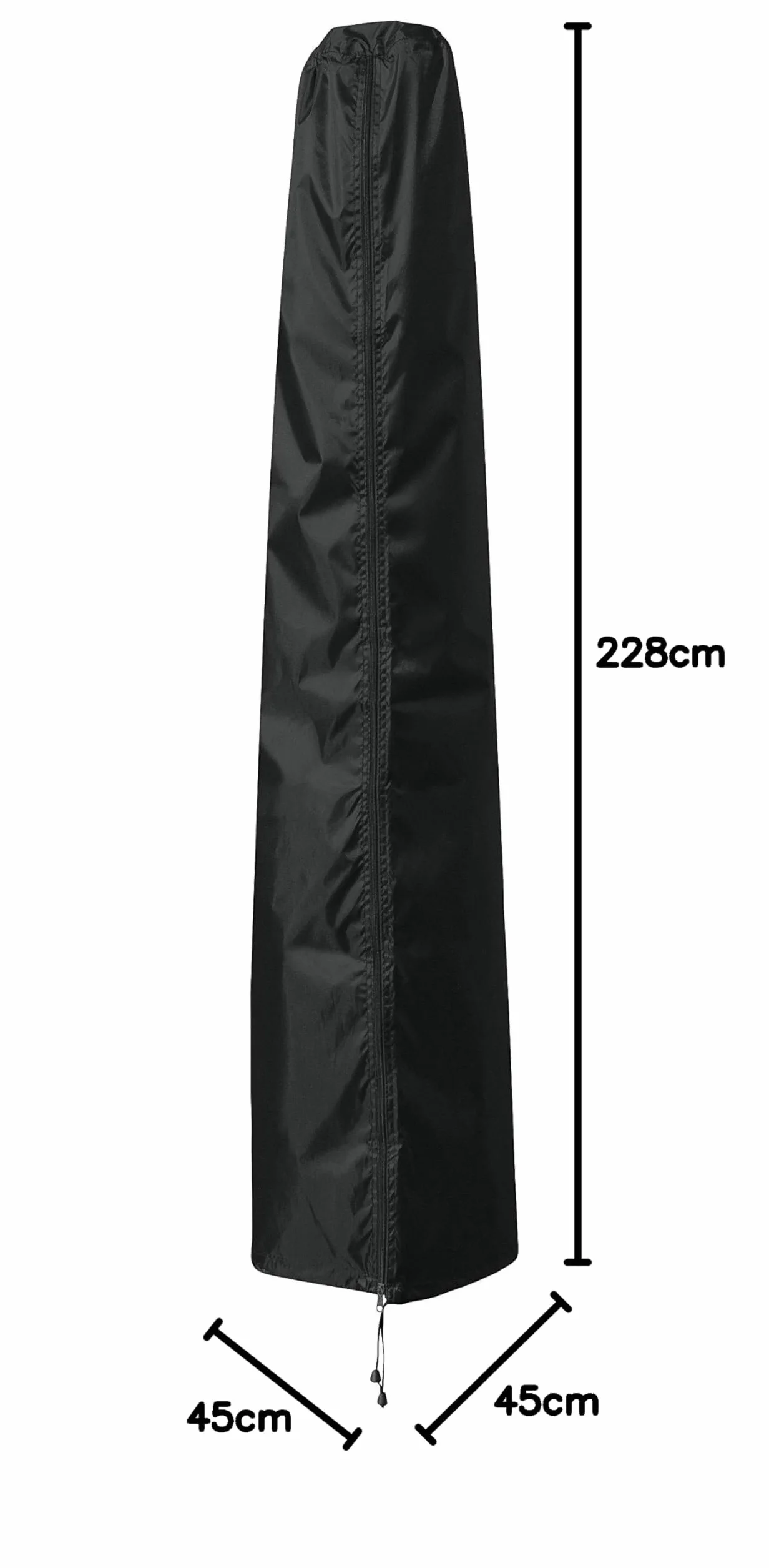 B.PRIME – pokrowiec ochronny na parasole ogrodowe o średnicy 280-350 cm – wys. 228 cm x szer. 30/45 cm – wodoodporny, przewiewny i stabilny wobec UV – z materiału poliestrowego Oxford 210D