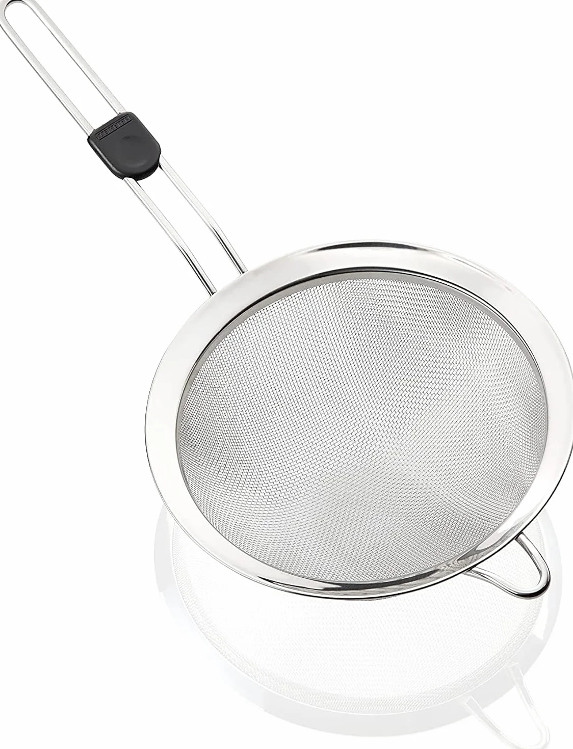 Leifheit Sitko Kuchenne ProLine, Stal Nierdzewna, 20 cm | Ergonomiczny uchwyt z podparciem kciuka, stabilna konstrukcja ze stali szlachetnej, oczko do zawieszenia na wieszaku