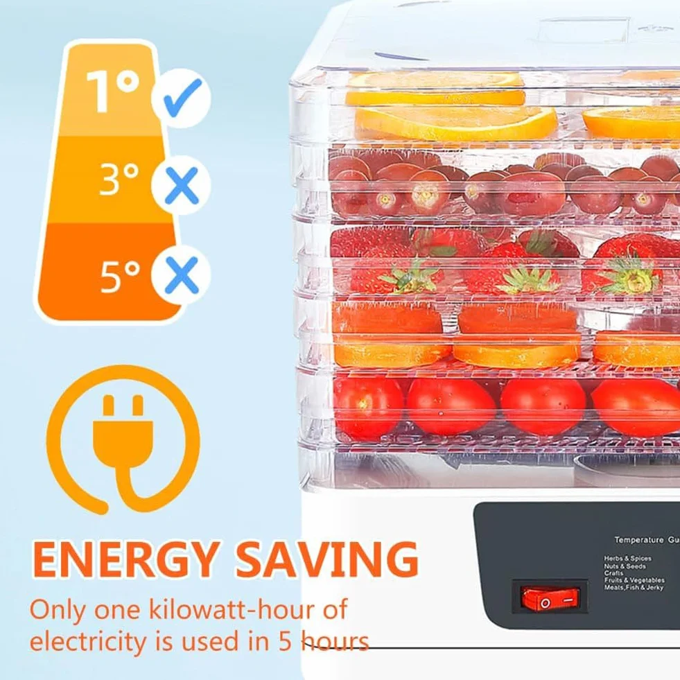 Suszarka Do żywności, 5-warstwowa Suszarka Do Owoców, Cyfrowa Kontrola Temperatury 350 W, Równomierne Suszenie Zdrowych Przekąsek, Wielofunkcyjne Przetwarzanie żywności