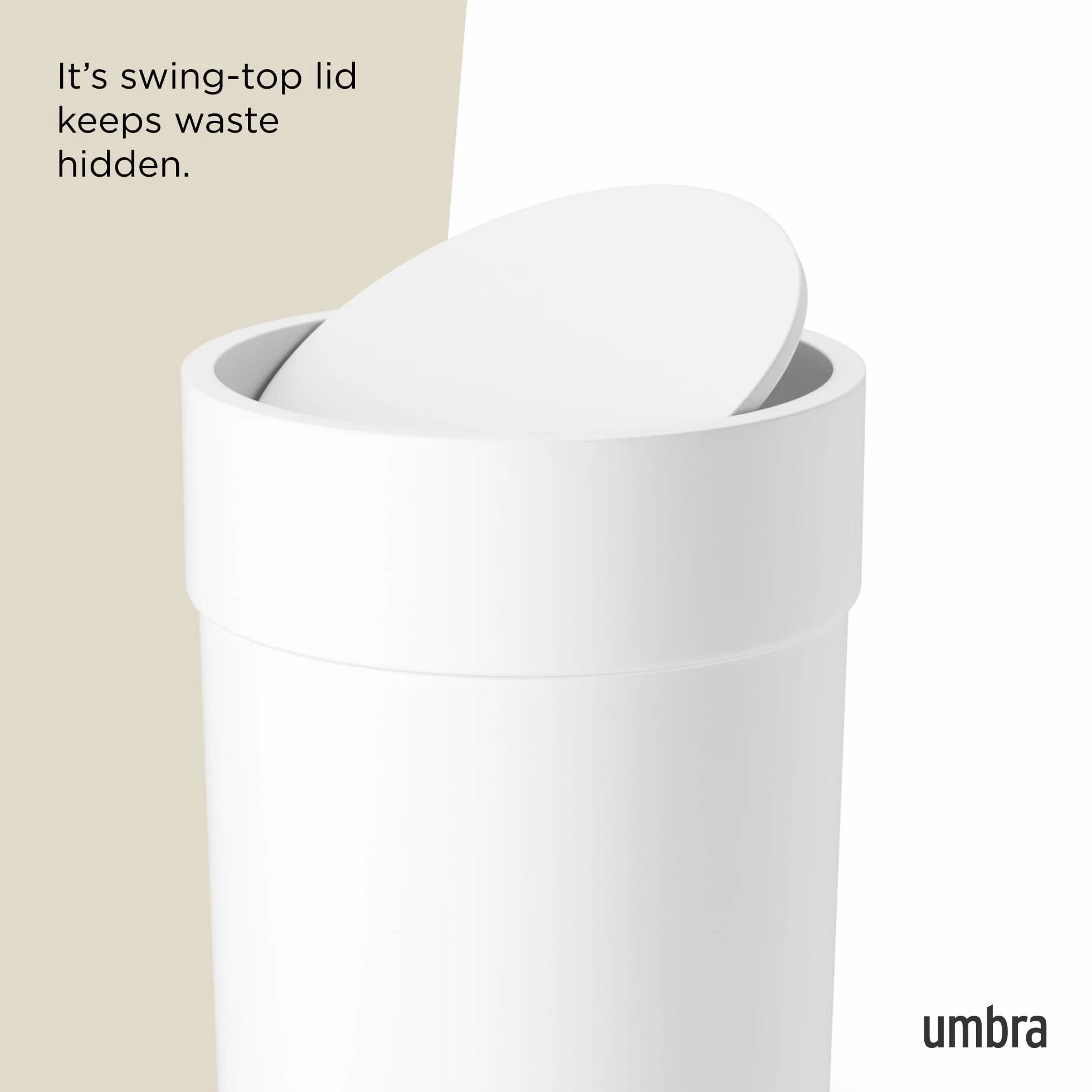 Umbra Touch Kosz na Śmieci, Biały, 6 L