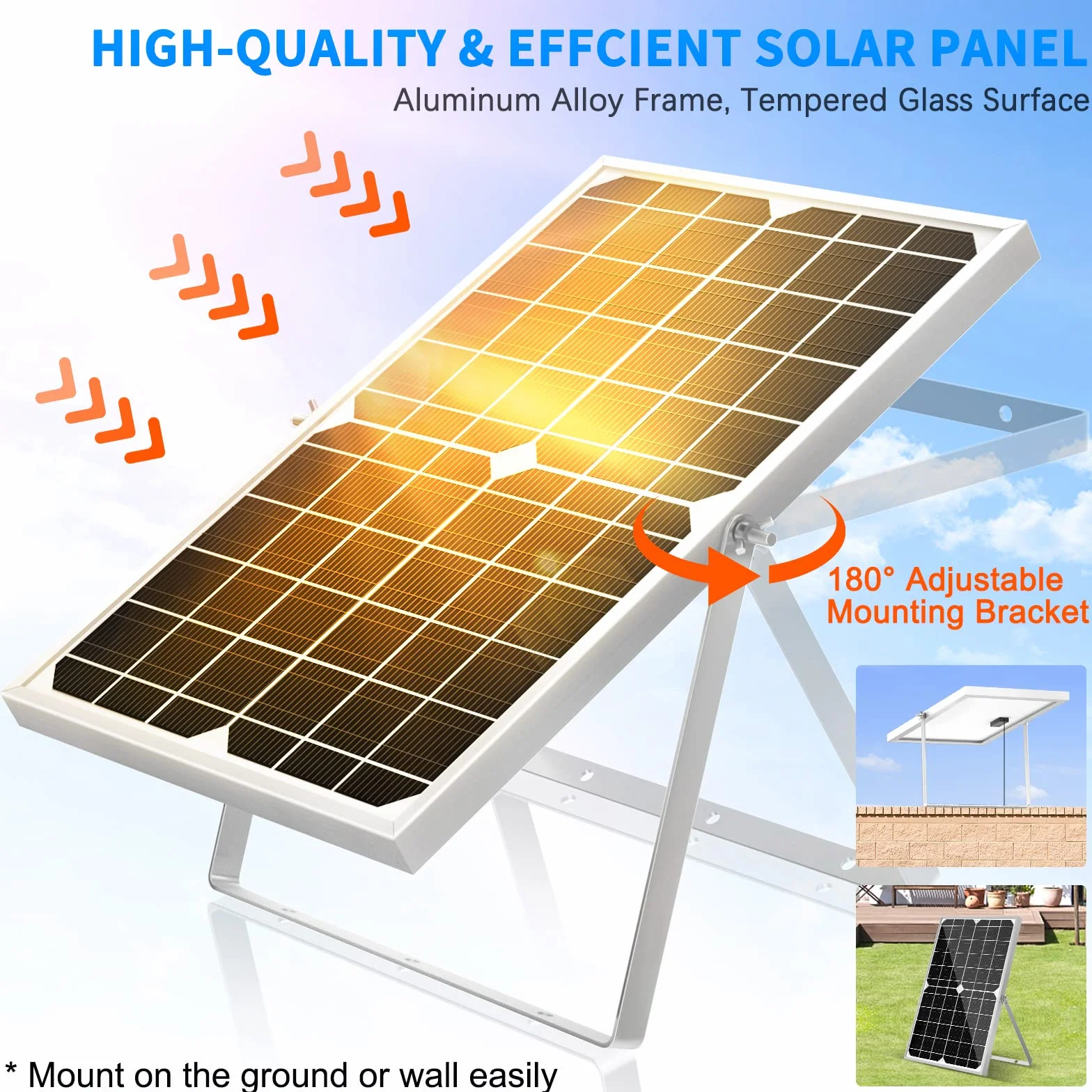 Pompa solarna do oczka wodnego 15 W, 720 l/h | 4 wymienne dysze fontannowe | do oczek wodnych, fontann i stawów ogrodowych.