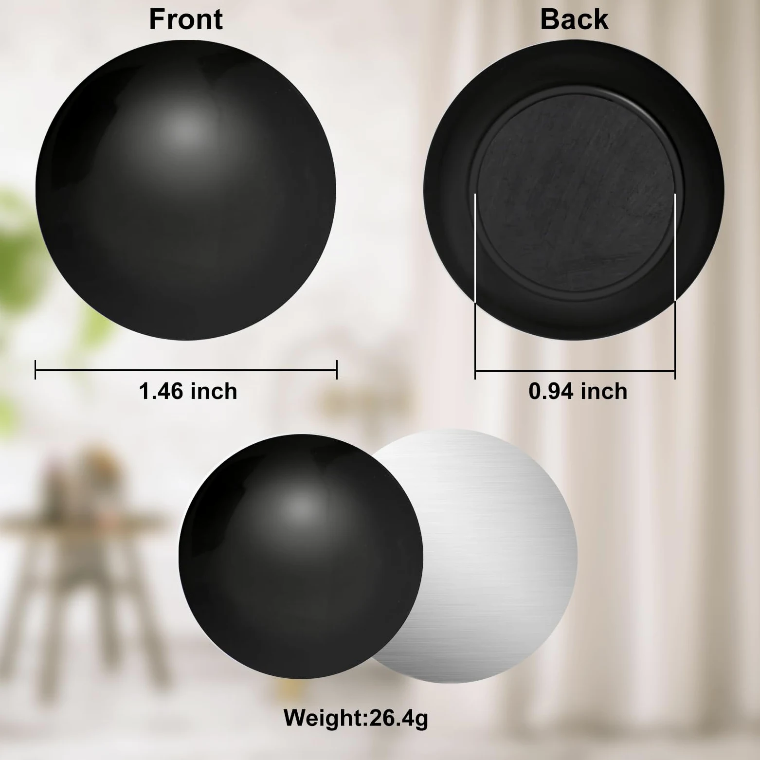 6 sztuk obciążników do zasłon zewnętrznych, okrągłe magnesy do zasłon 4 cm, odporne na rdzę wodoodporne zasłony z magnesem, do zasłon prysznicowych i obrusów do salonu, łazienki, kuchni, biura