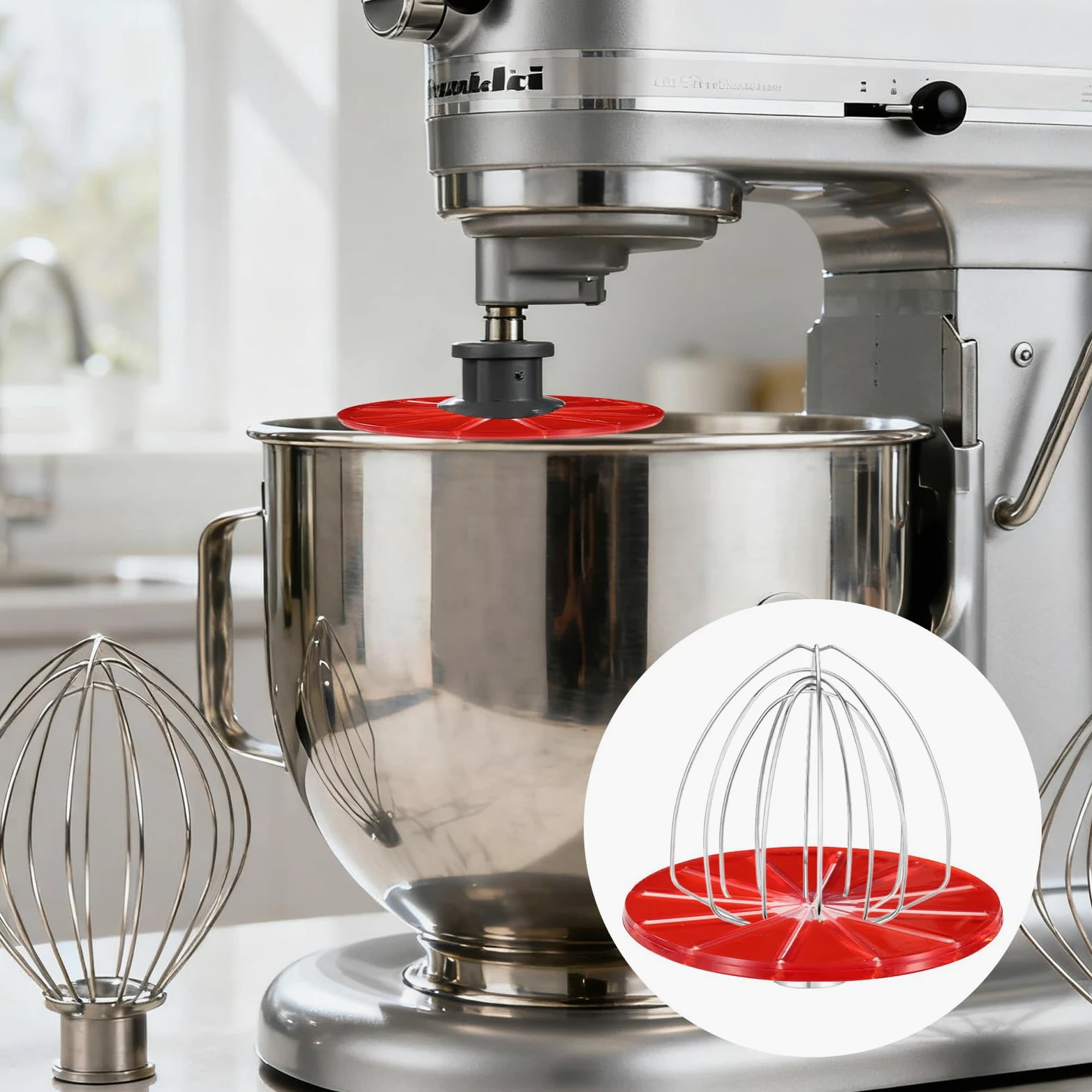 Osłona Przeciwbryzgowa do Mikserów Stojących, Czerwona Głowica Mieszająca Nakładka Przeciwbryzgowa do Mikserów Stojących Kitchenaid o Pojemności 4,5 qt i 5 qt