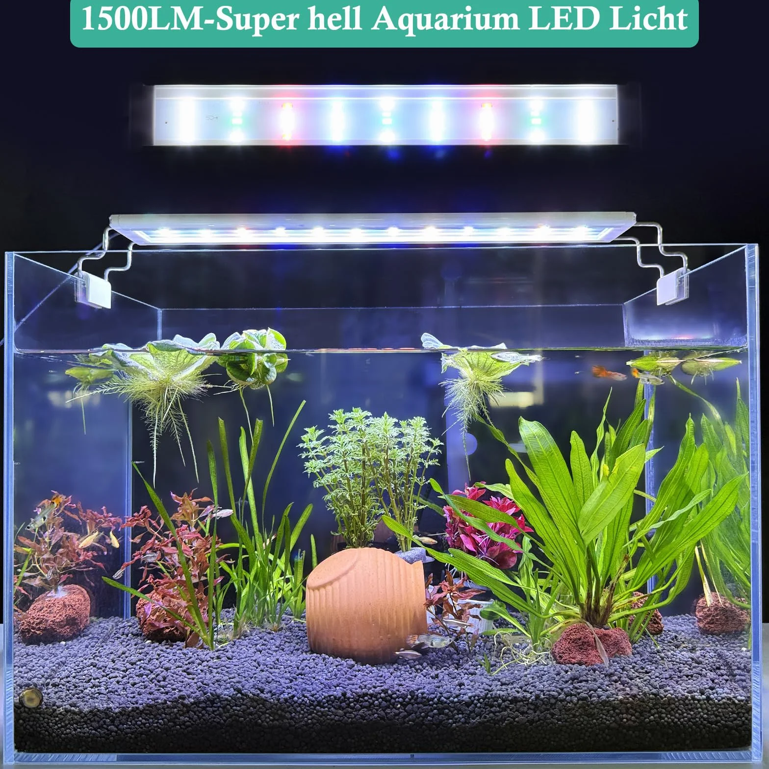 FEDOUR Full Spectrum oświetlenie LED do akwarium 30-50 cm z timerem, klasyczna lampa