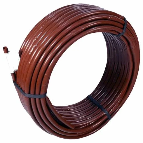 Rura – wąż Ø16 z zakraplaczem | brązowy | przepływ 4 l/h | kroplomierze 33 cm | rolka 100 m
