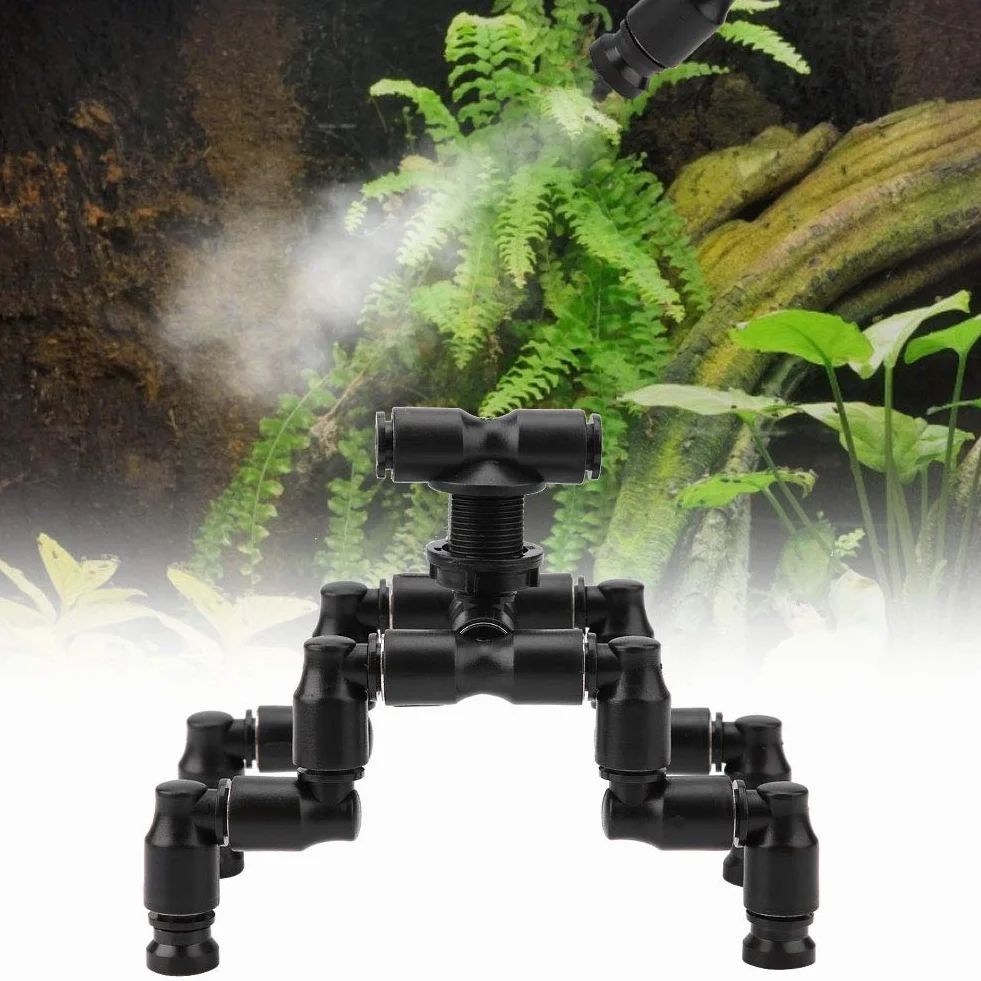 Gady Dysza do Terrarium, Plastikowe Gady Fogger Mist Sprinkler Zbiornik Lasu Deszczowego Regulowana Dysza Chłodząca 360 dla Zwierząt Domowych System Chłodzenia Zwierząt Domowych