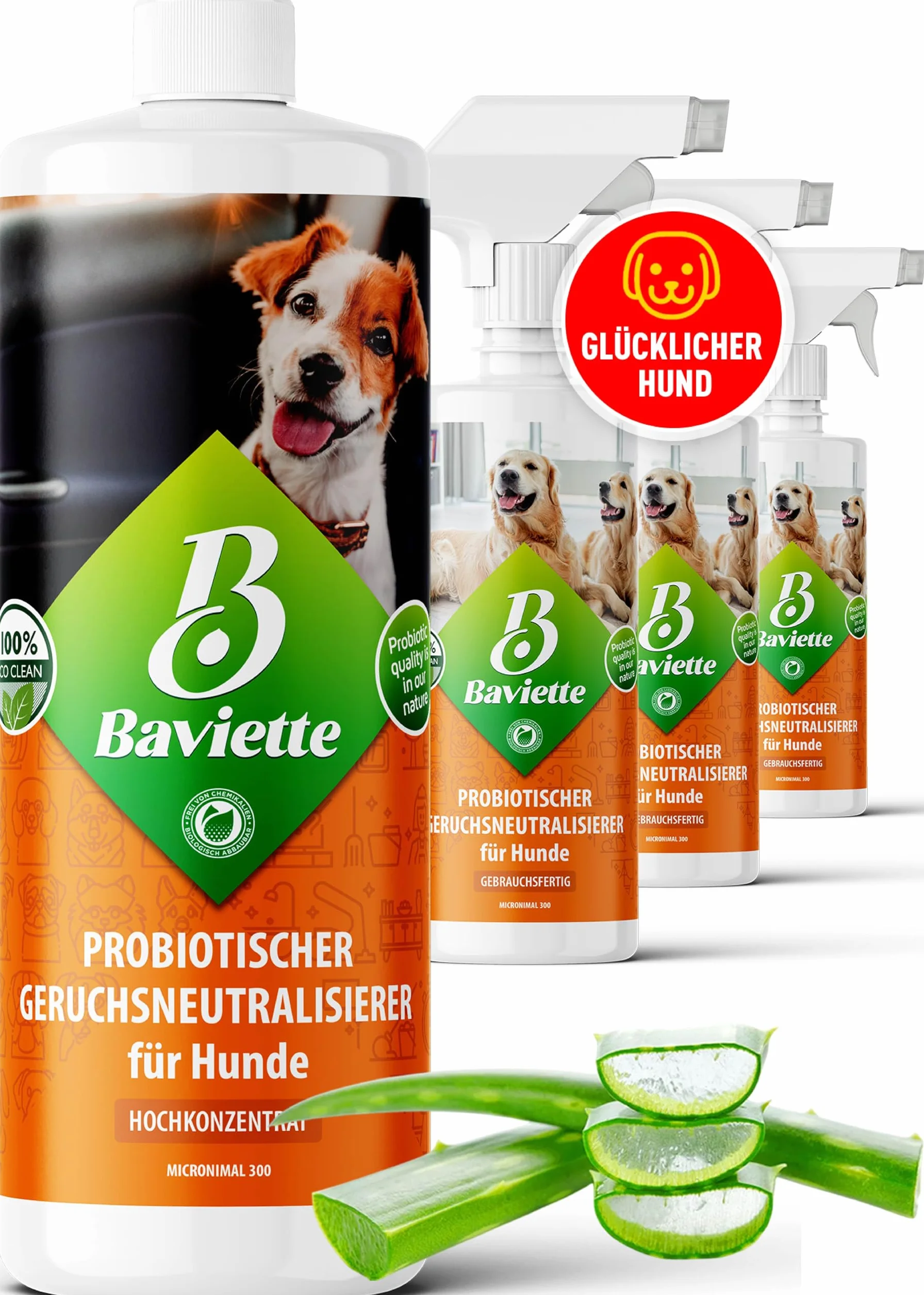 Baviette 1 litr koncentrat neutralizator zapachów dla psów do domu, bezzapachowy, z naturalnymi mikroorganizmami