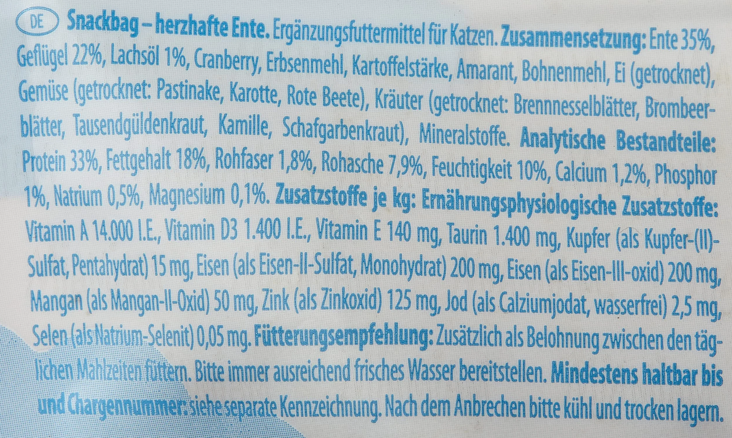 MjAMjAM Premium przekąska dla kota Snackbag obfita kaczka 125g naturalny