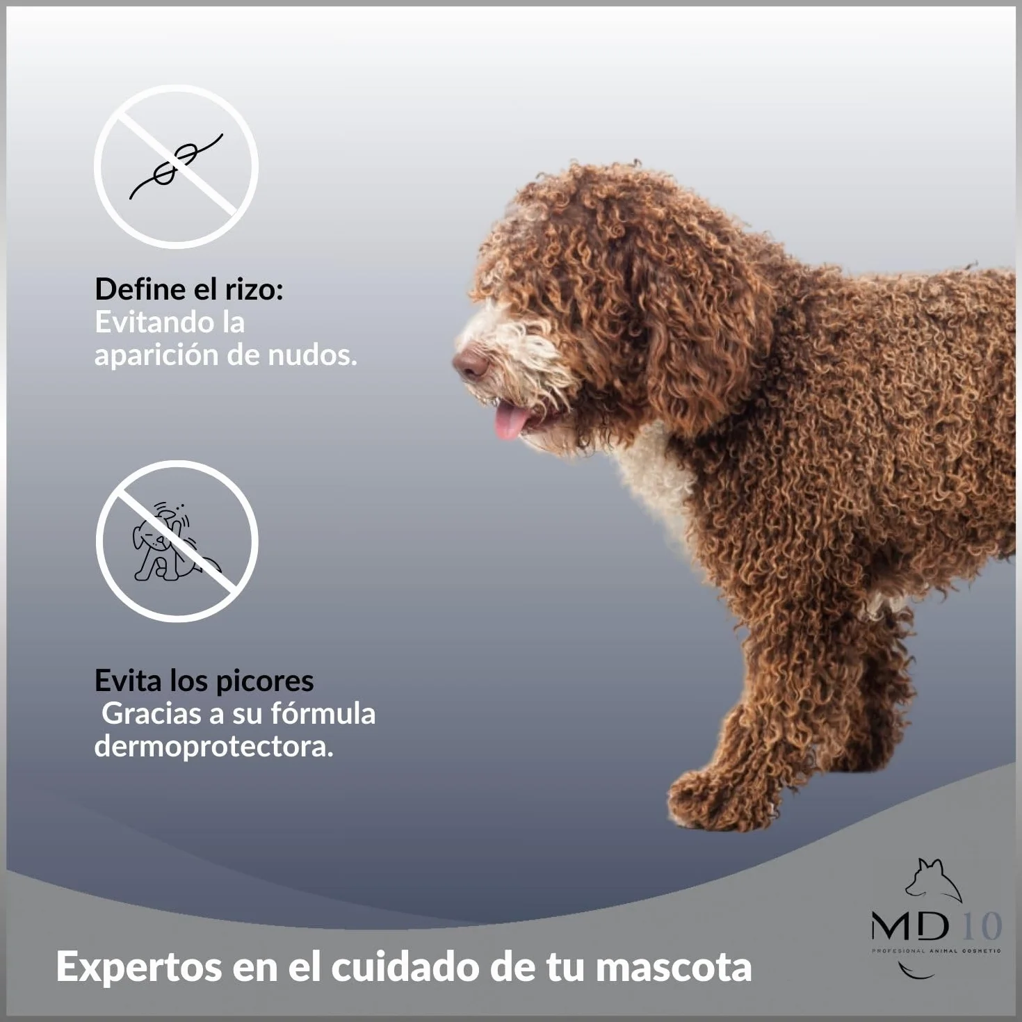 MD10 Shampoo Lagotto Romagnolo - Shampoo per Cani pelo lungo - shampoo cani pelo lungo - Cani Shampoo pulire il cane Vegano e biodegradabile 300ml