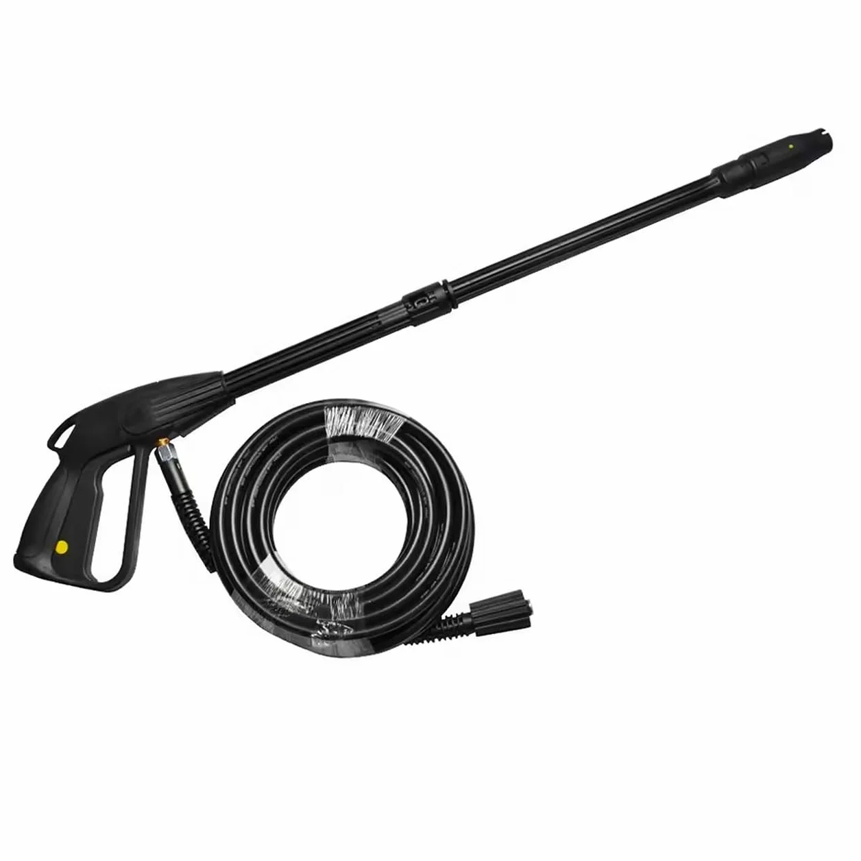Pistolet wysokociśnieniowy z dyszą Vario i wężem 5 m 1/4" M22x1,5 – zamiennik do myjki wysokociśnieniowej Kärcher K2–K7 | ciśnienie robocze 155 bar, maks. 529 bar, 60 °C, regulowany strumień wody