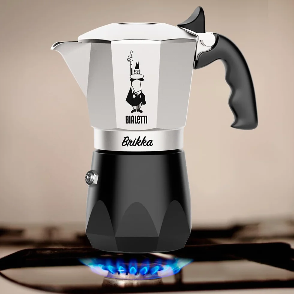 Bialetti New Brikka, Moka pot, jedyny ekspres do kawy zdolny do zrobienia kremowego espresso, 4 filiżanki, Aluminium
