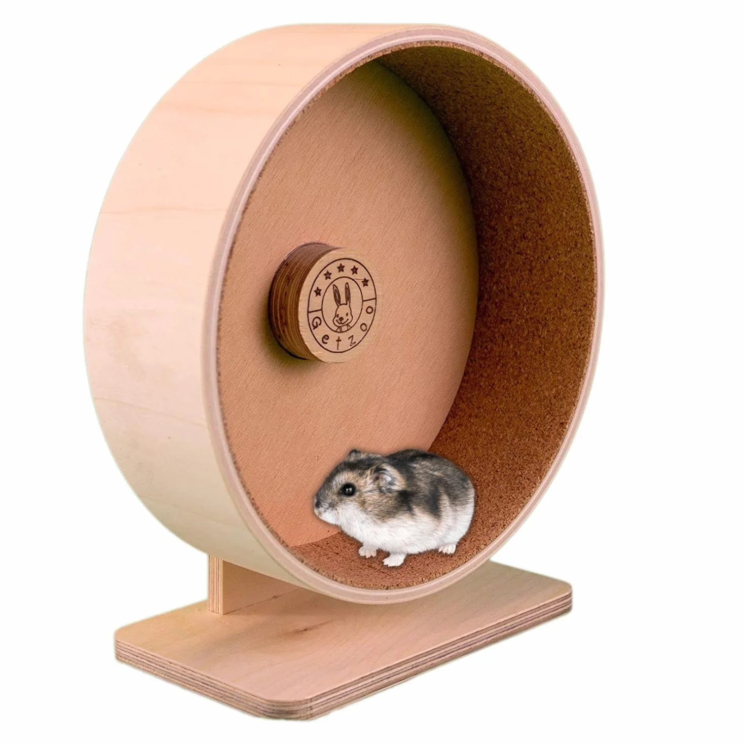 Getzoo Koło korkowe Ø 21 cm (Ø 19,4 cm wewnątrz) z wkładką z korka I uniwersalny wirnik jezdny I delikatne dla łap I elastyczna regulacja I wymienne wkładki z korka I wysokie bezpieczeństwo