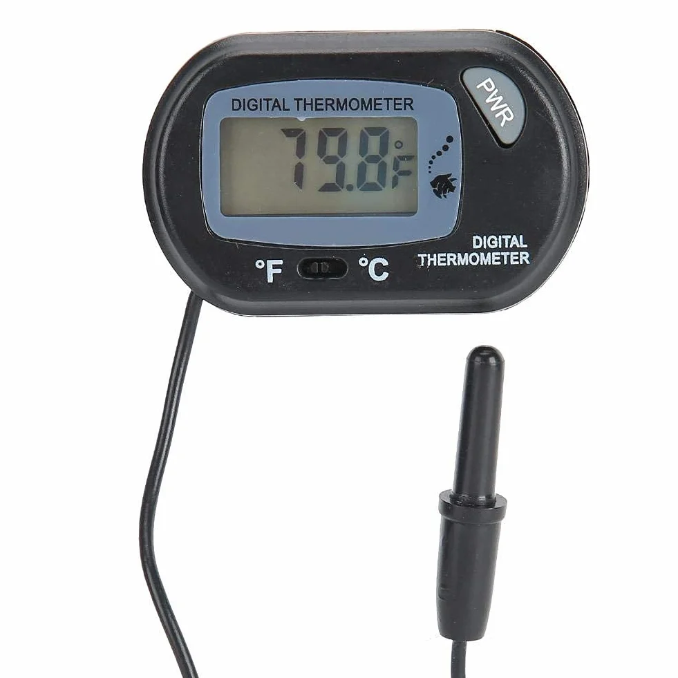 Termometr elektroniczny, YOUTHINK LCD cyfrowy termometr akwariowy sonda elektroniczna ryba zbiornik wody terrarium temperatura z przyssawką termometr akwarium woda morska