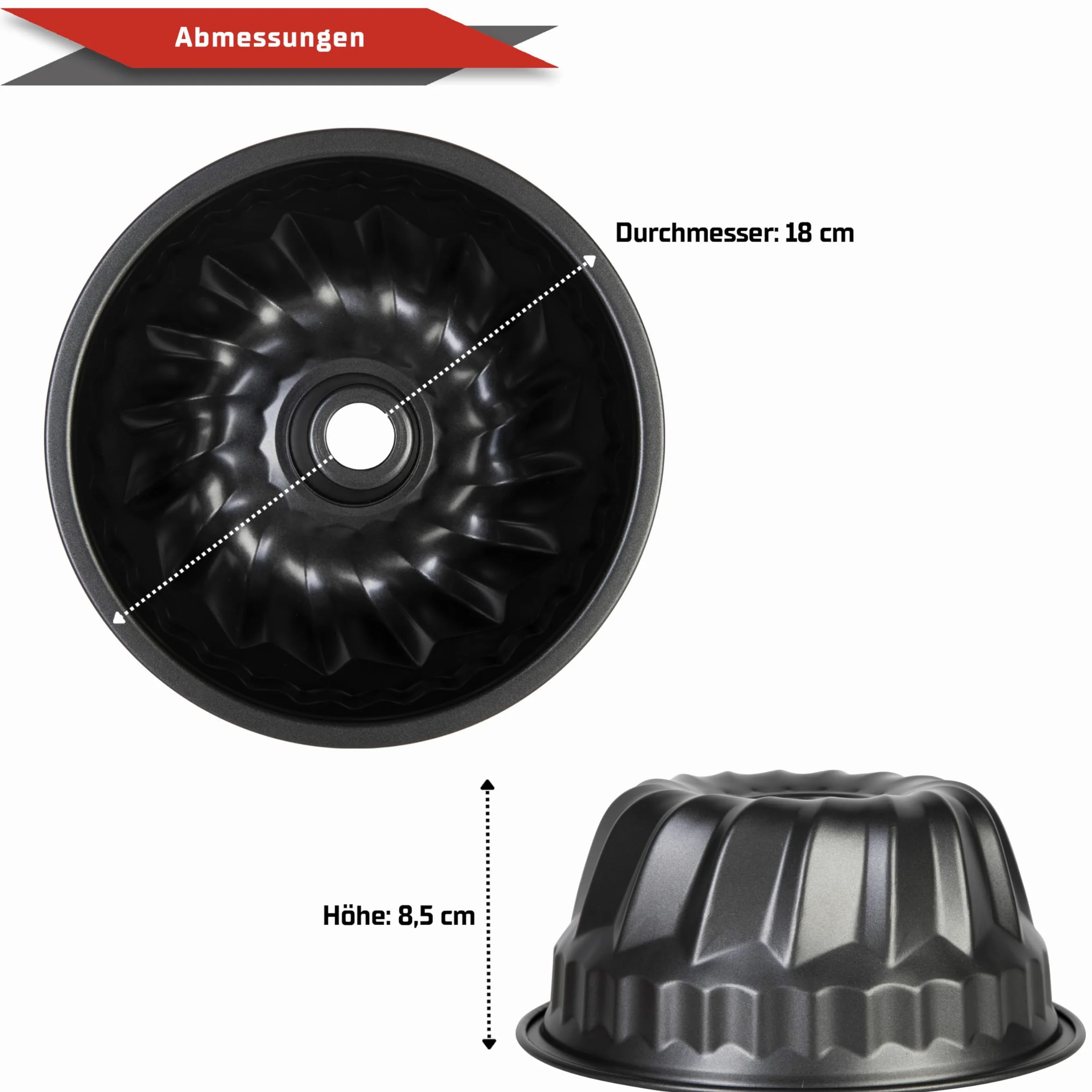 wenco Mini forma do babeczek 18 cm – wysokiej jakości powłoka nieprzywierająca, wytrzymała stal, równomierne rozprowadzanie ciepła, klasyczny szary, idealna do małych ciast, łatwa do czyszczenia
