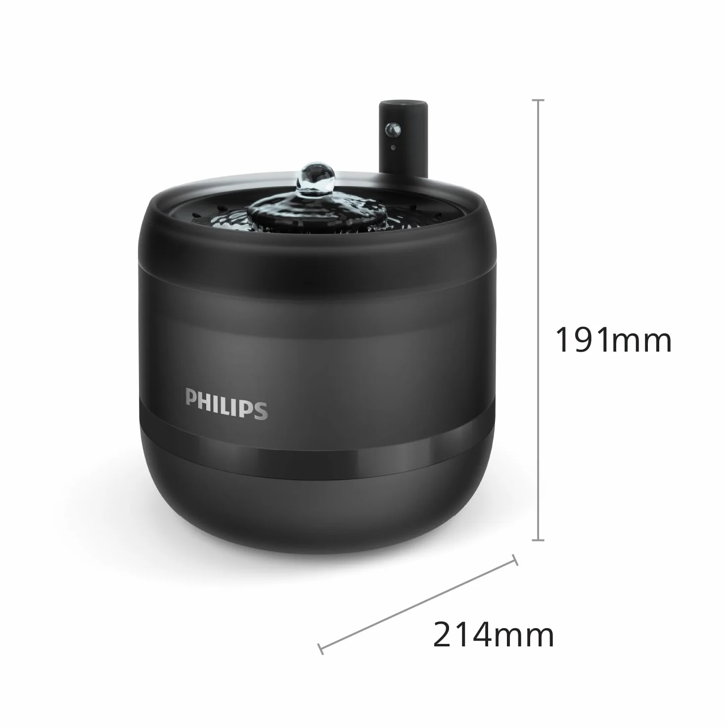 Philips Fontanna Wodna Dla Zwierząt, Zabezpieczenie przed rozlaniem, Auto Uzupełnianie Wody, Aktywacja Ruchem, Cichy (<38 dB), 4 Warstwy Filtrów, Na Baterie, Pojemność 2,2 l (PAW3210/02)